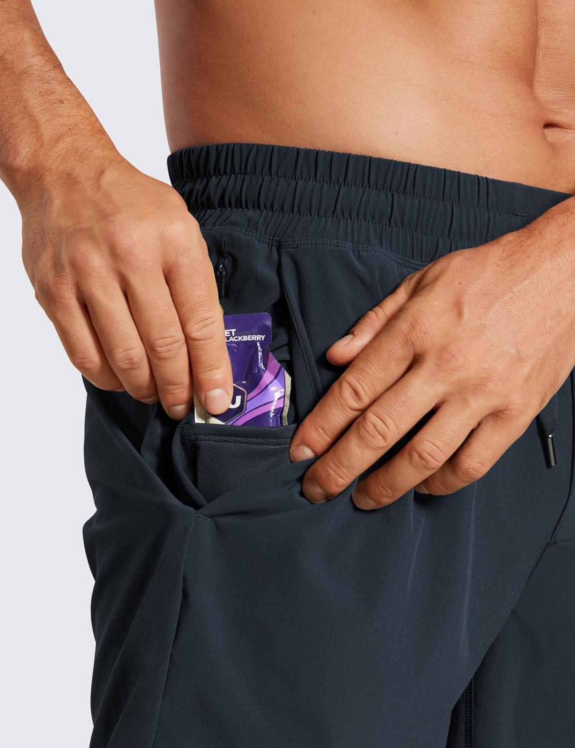 imageCRZ YOGA Mens 2 in 1 Running Shorts 5quot Lined Workout Quick Dry for Workout Sports Athletic with PocketsTrue Navy