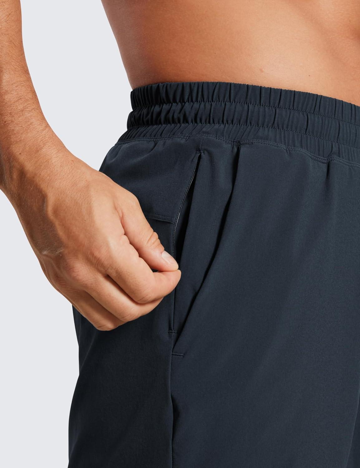 imageCRZ YOGA Mens 2 in 1 Running Shorts 5quot Lined Workout Quick Dry for Workout Sports Athletic with PocketsTrue Navy