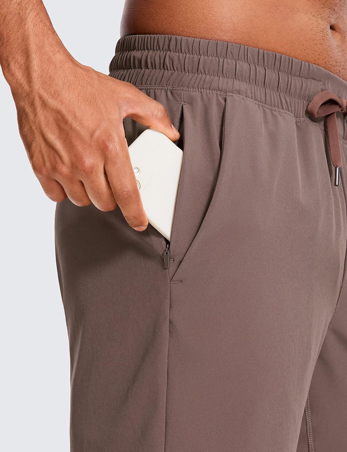 imageCRZ YOGA Mens 2 in 1 Running Shorts 9quot Lined Quick Dry for Workout Gym Sports Basketball Athletic with PocketsBrown Rock