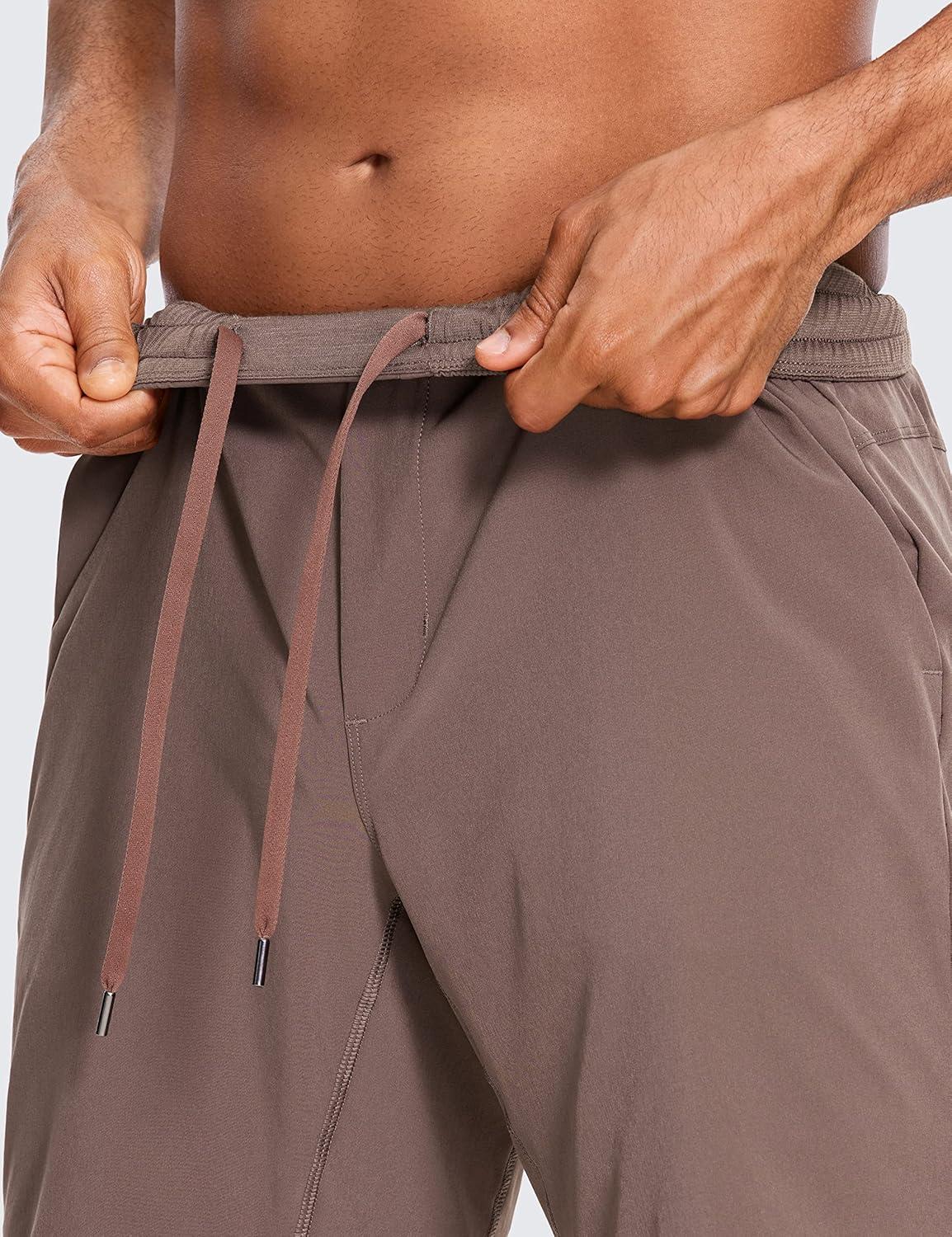 imageCRZ YOGA Mens 2 in 1 Running Shorts 9quot Lined Quick Dry for Workout Gym Sports Basketball Athletic with PocketsBrown Rock