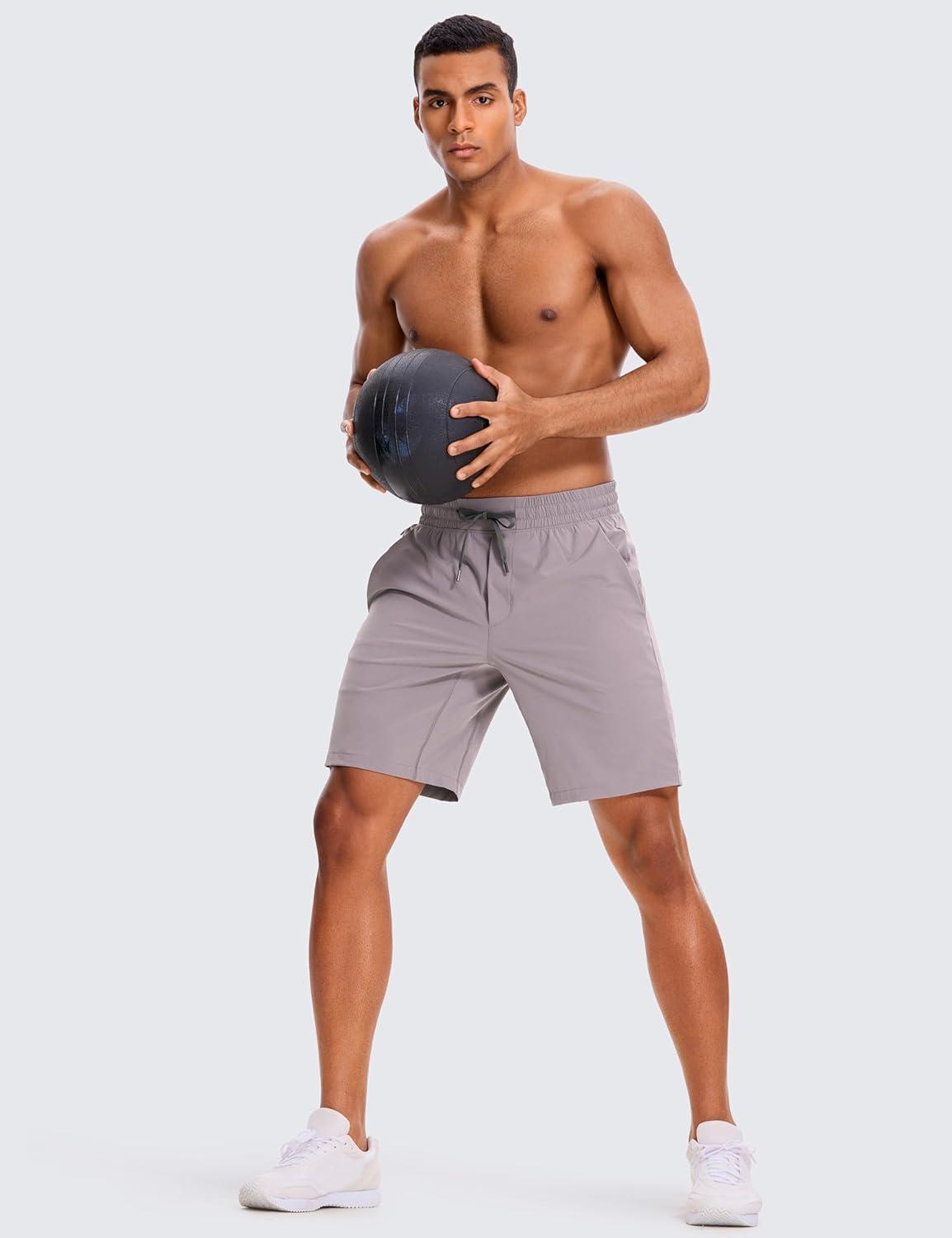 imageCRZ YOGA Mens 2 in 1 Running Shorts 9quot Lined Quick Dry for Workout Gym Sports Basketball Athletic with PocketsLunar Rock