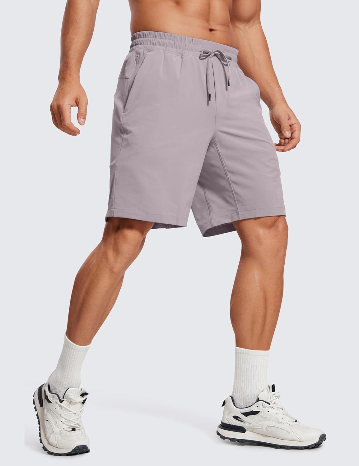 imageCRZ YOGA Mens 2 in 1 Running Shorts 9quot Lined Quick Dry for Workout Gym Sports Basketball Athletic with PocketsLunar Rock