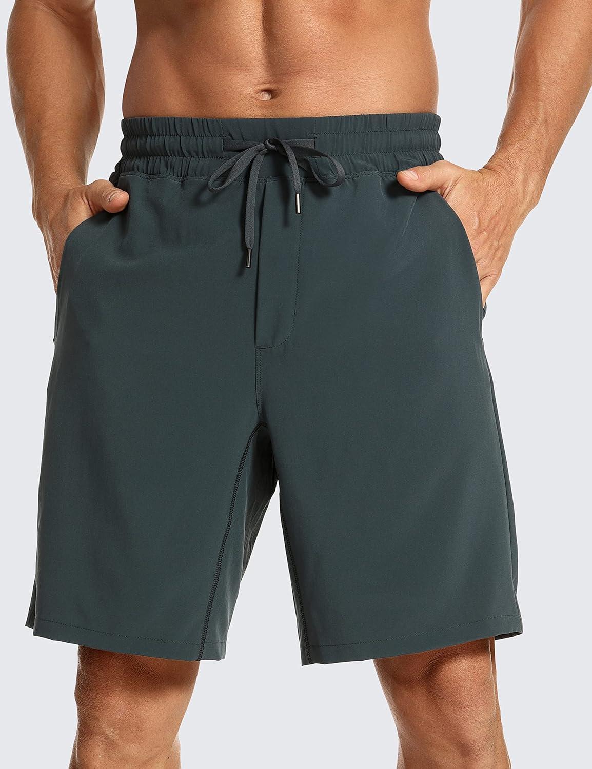 imageCRZ YOGA Mens 2 in 1 Running Shorts 9quot Lined Quick Dry for Workout Gym Sports Basketball Athletic with PocketsMelanite