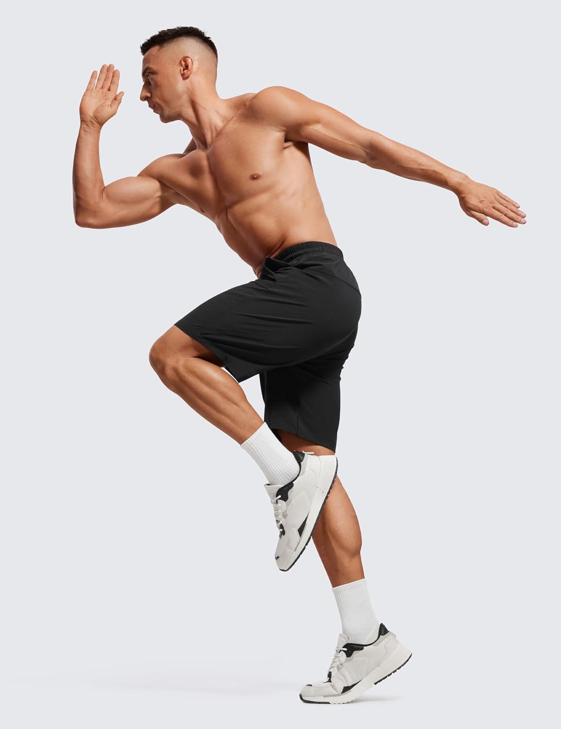 imageCRZ YOGA Mens 2 in 1 Running Shorts 9quot Lined Quick Dry for Workout Gym Sports Basketball Athletic with PocketsTrue Navy