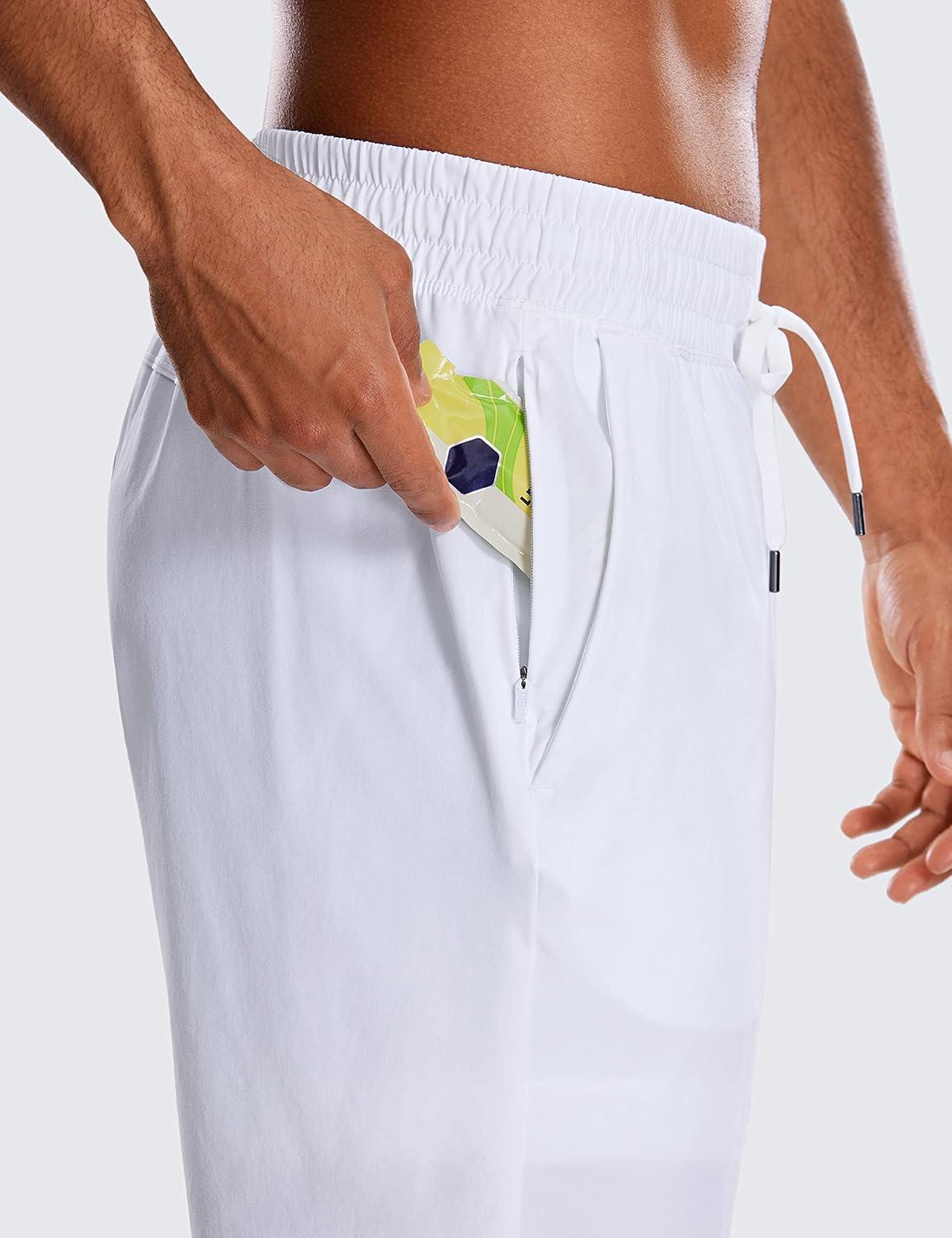 imageCRZ YOGA Mens 2 in 1 Running Shorts 9quot Lined Quick Dry for Workout Gym Sports Basketball Athletic with PocketsWhite