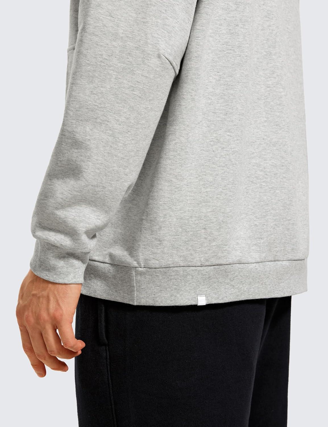 imageCRZ YOGA Mens Fleece Hoodies Basic Casual Hooded Sweatshirts Long Sleeve Pullover Workout Tops with PocketDove Grey Heather