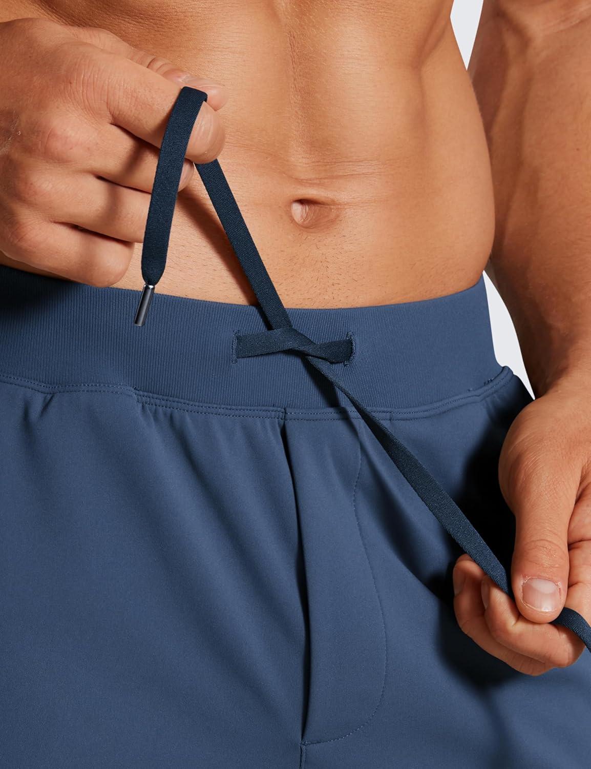 imageCRZ YOGA Mens FourWay Stretch Workout Shorts 5 Soft Durable for Casual Athletic with PocketsElectric Blue