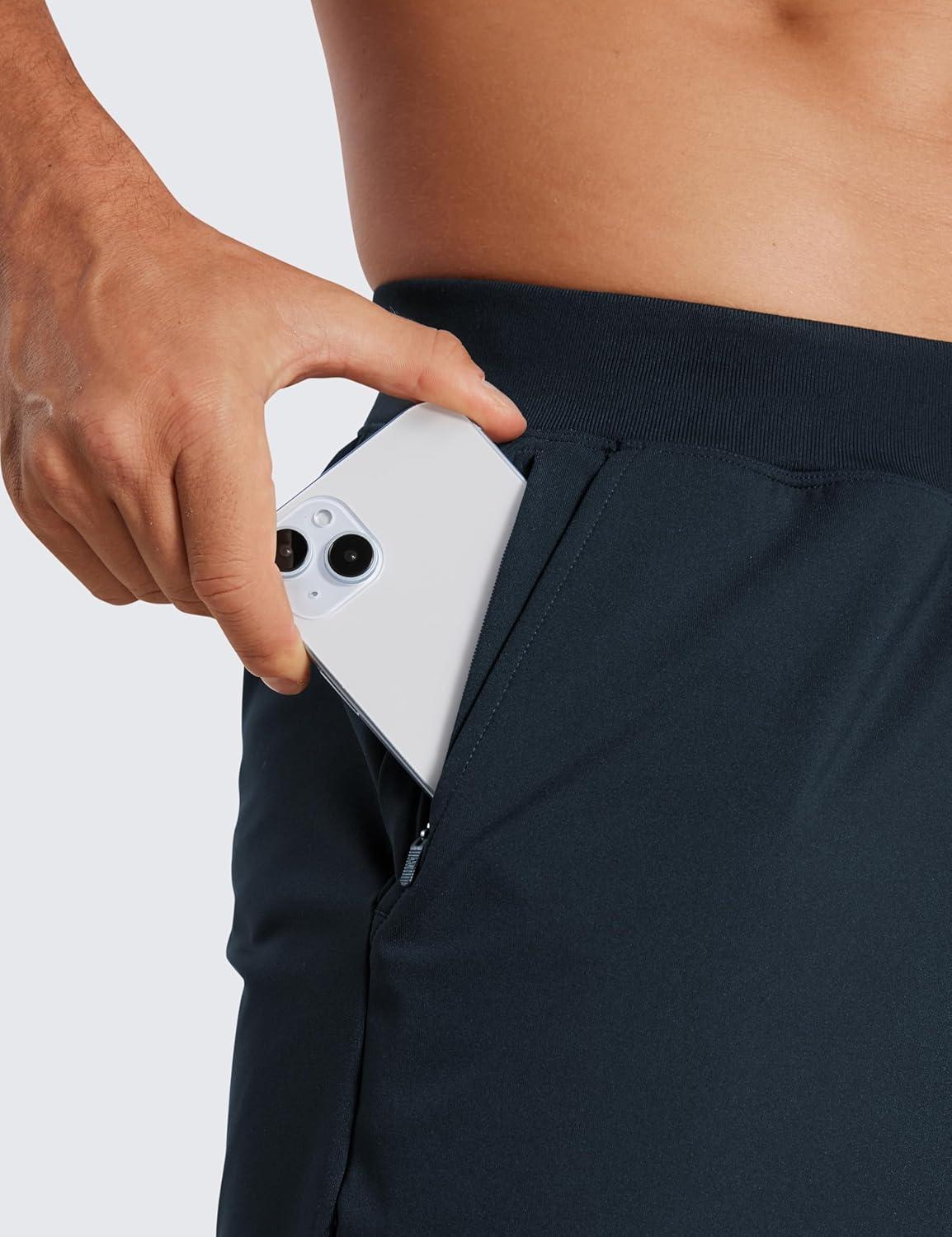 imageCRZ YOGA Mens FourWay Stretch Workout Shorts 5 Soft Durable for Casual Athletic with PocketsTrue Navy