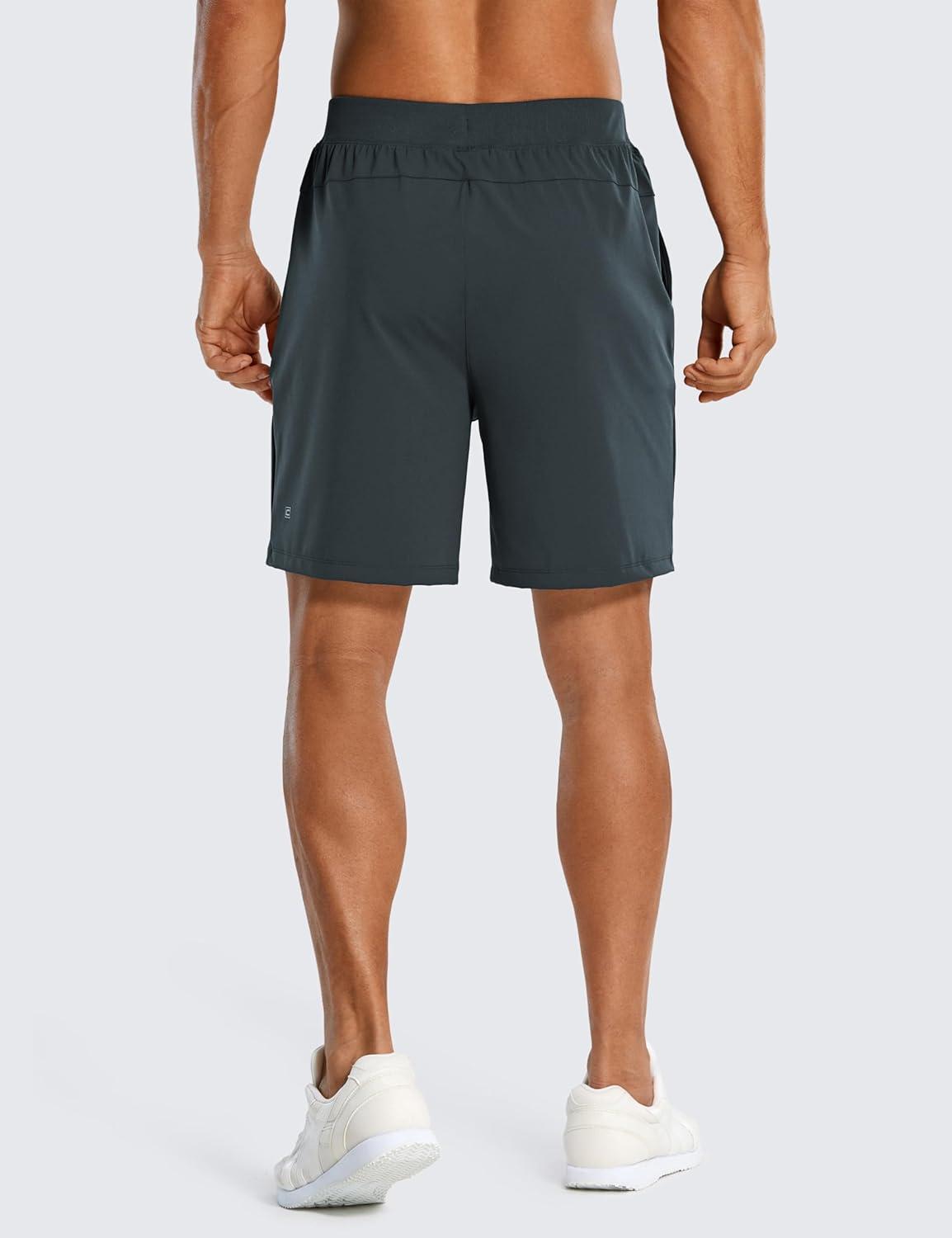 imageCRZ YOGA Mens FourWay Stretch Workout Shorts 7 Soft Durable for Casual Athletic with PocketsMelanite