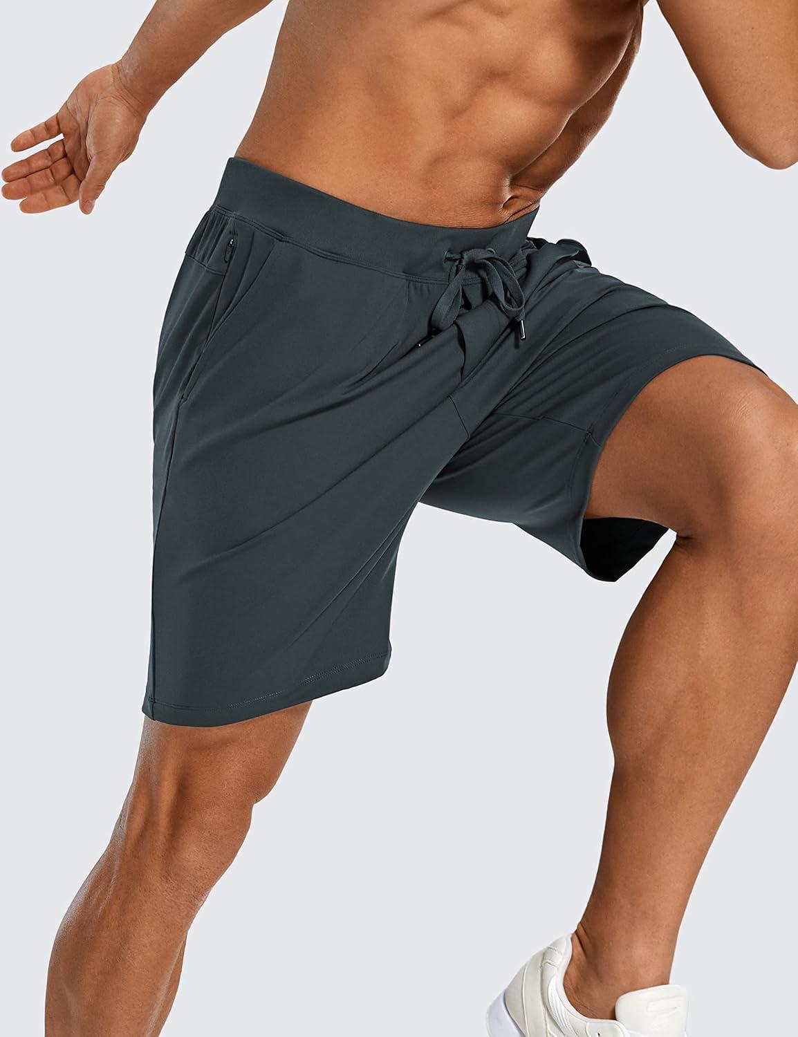 imageCRZ YOGA Mens FourWay Stretch Workout Shorts 7 Soft Durable for Casual Athletic with PocketsMelanite