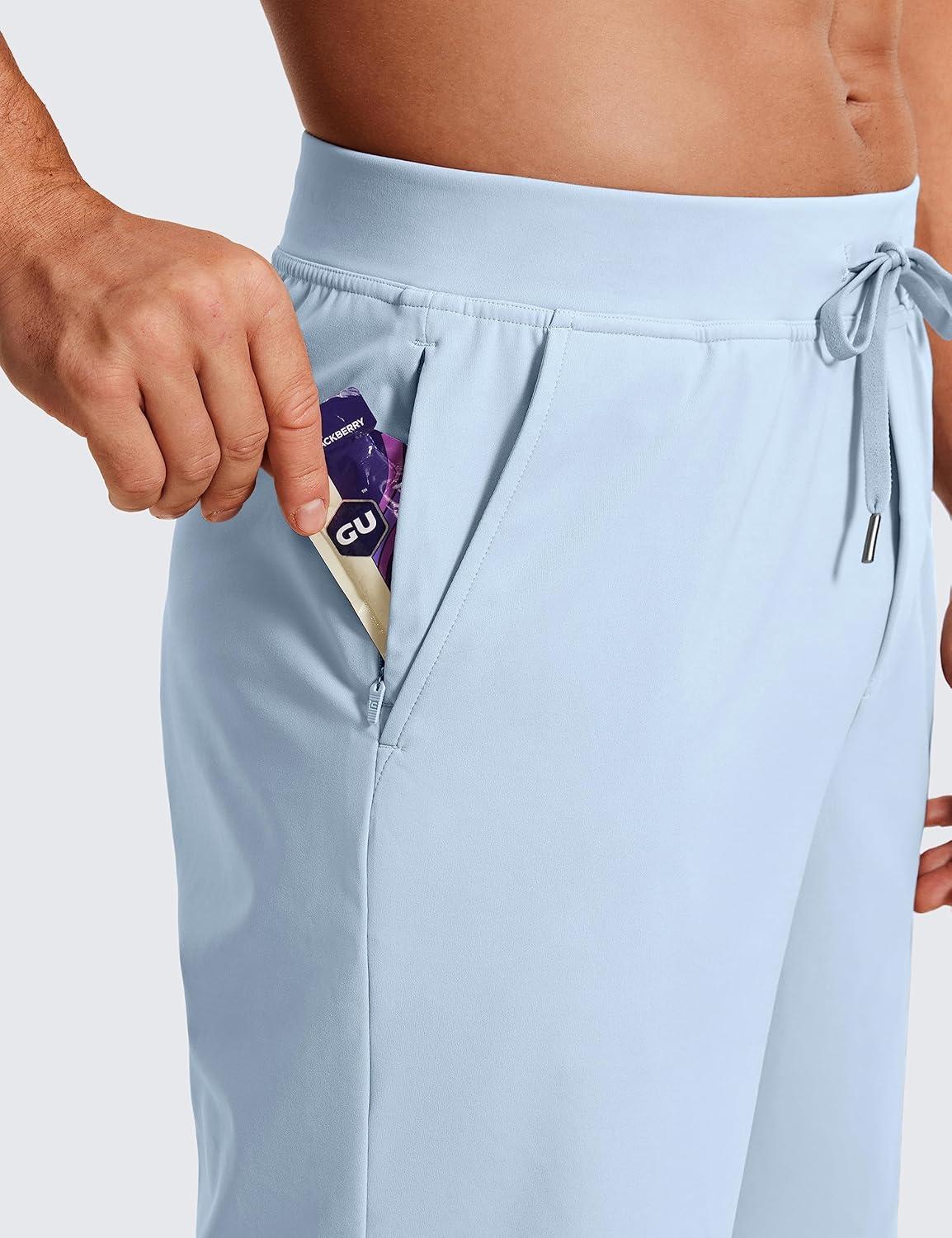 imageCRZ YOGA Mens FourWay Stretch Workout Shorts 9 Linerless Soft Durable for Casual Athletic with PocketsChambray Blue