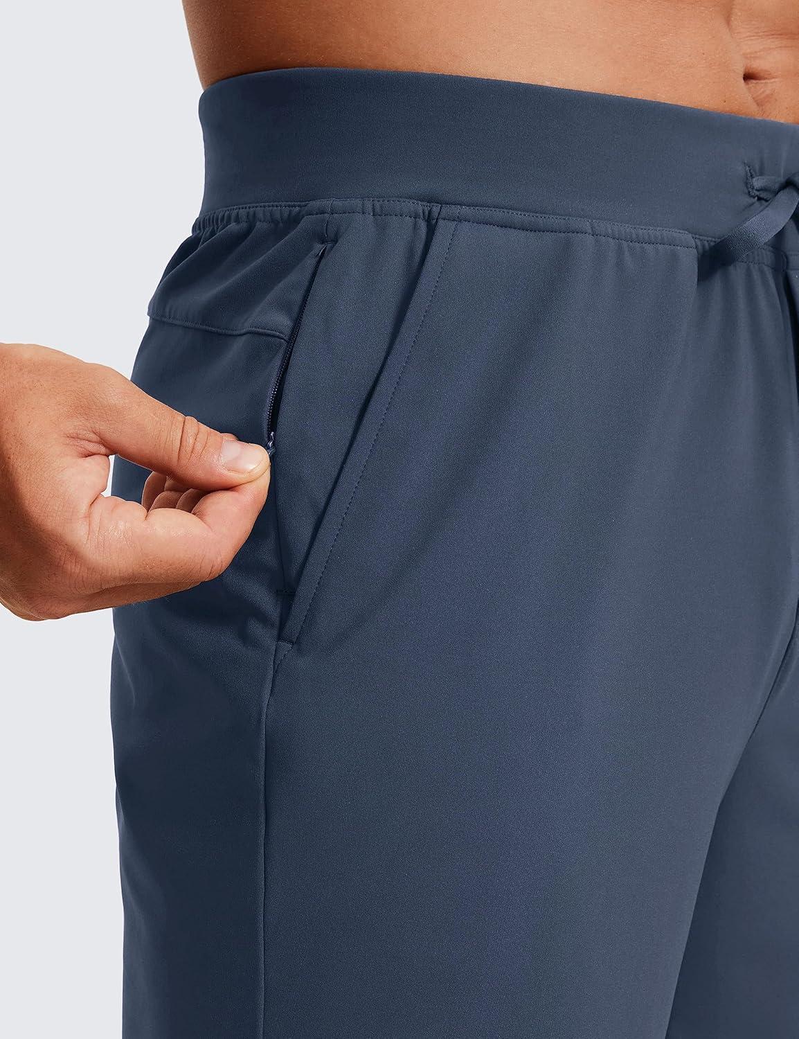imageCRZ YOGA Mens FourWay Stretch Workout Shorts 9 Linerless Soft Durable for Casual Athletic with PocketsElectric Blue