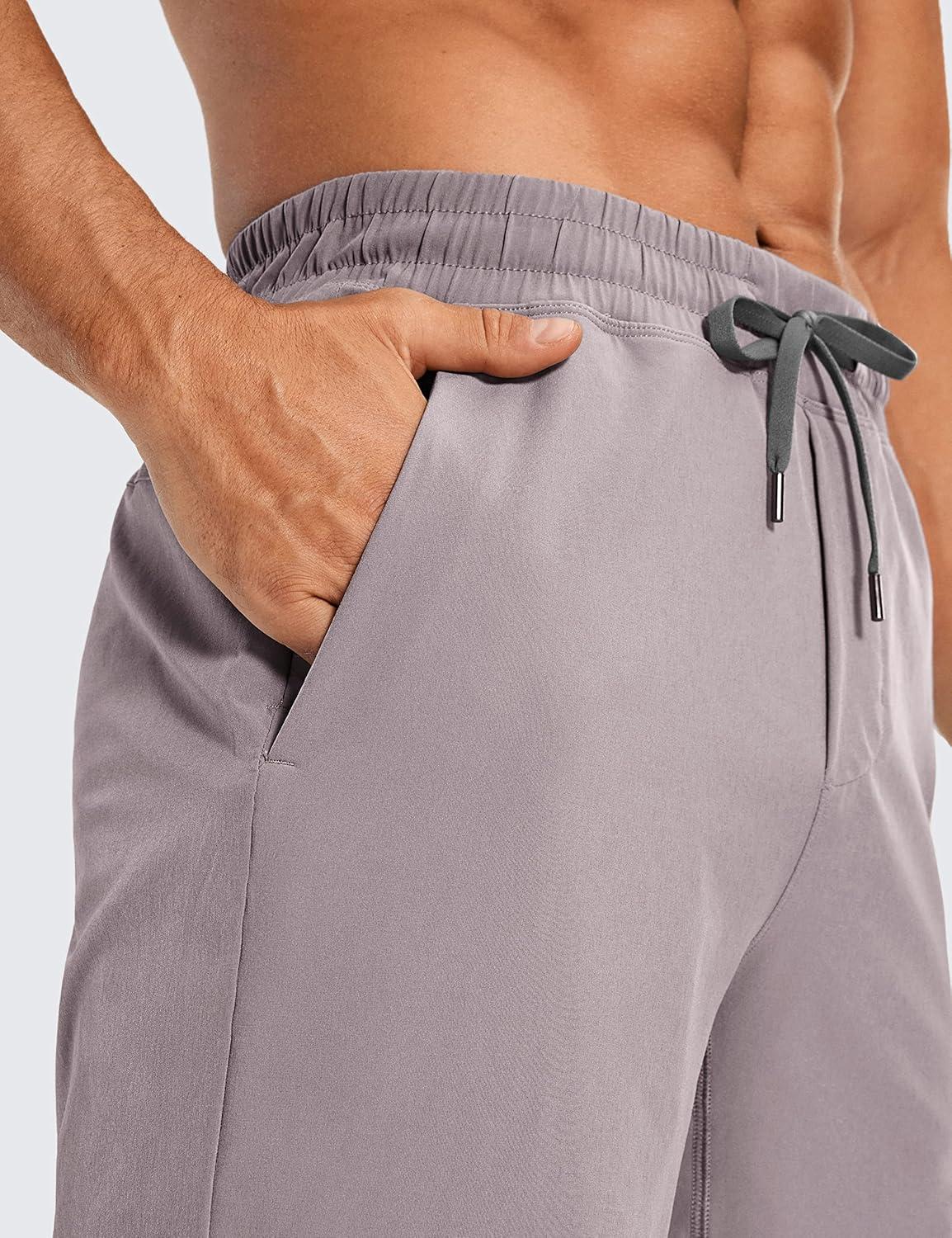 imageCRZ YOGA Mens Linerless Workout Shorts 9 Quick Dry for Running Sports Athletic Gym with PocketsLunar Rock