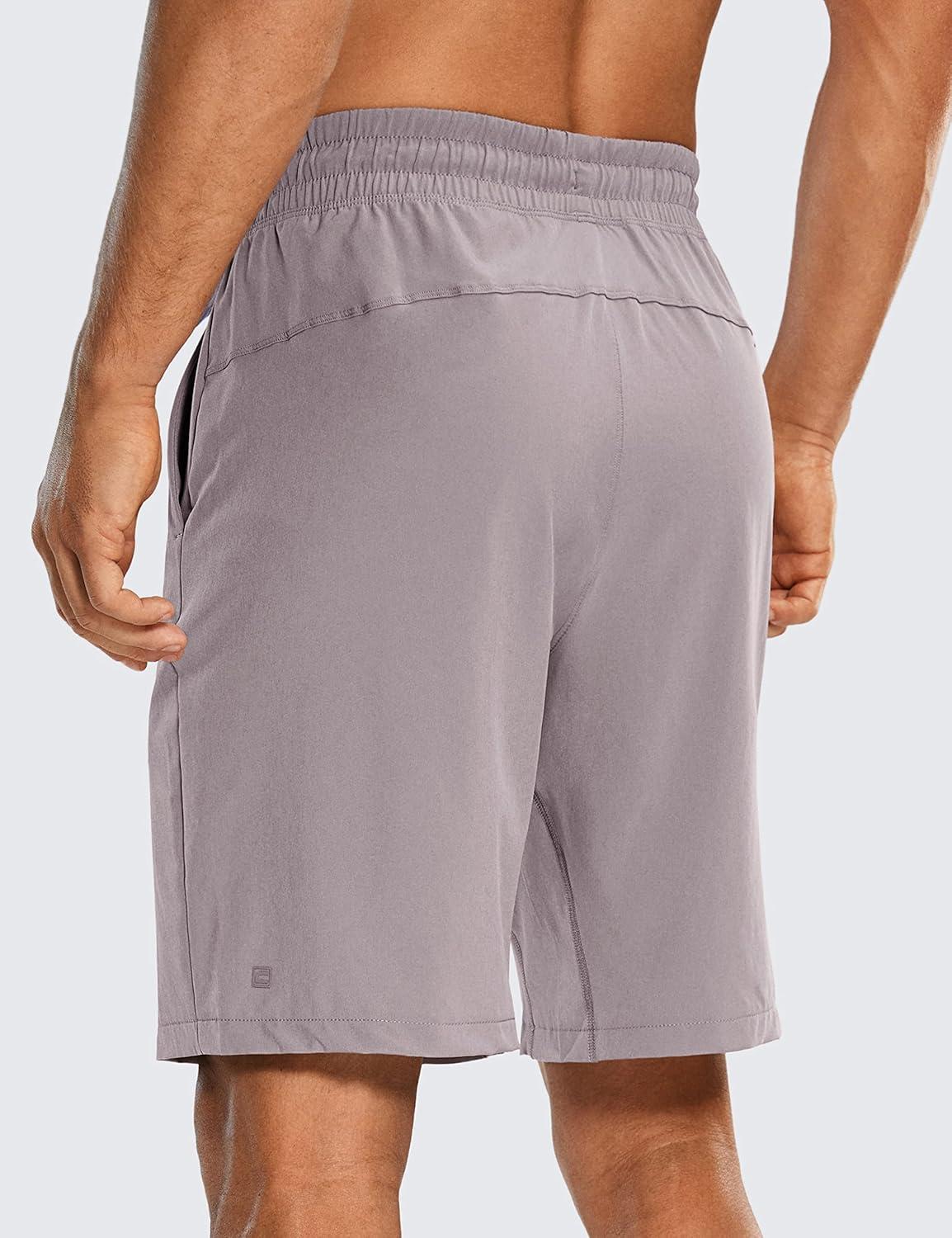 imageCRZ YOGA Mens Linerless Workout Shorts 9 Quick Dry for Running Sports Athletic Gym with PocketsLunar Rock