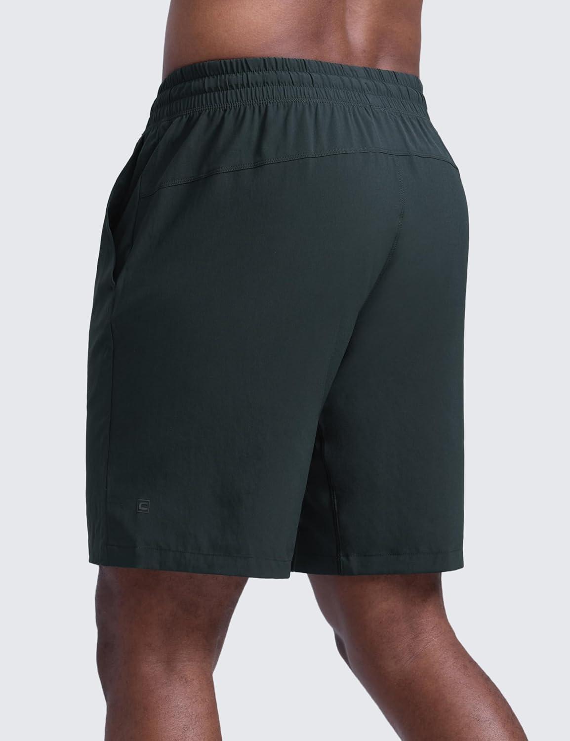 imageCRZ YOGA Mens Linerless Workout Shorts 9 Quick Dry for Running Sports Athletic Gym with PocketsMelanite