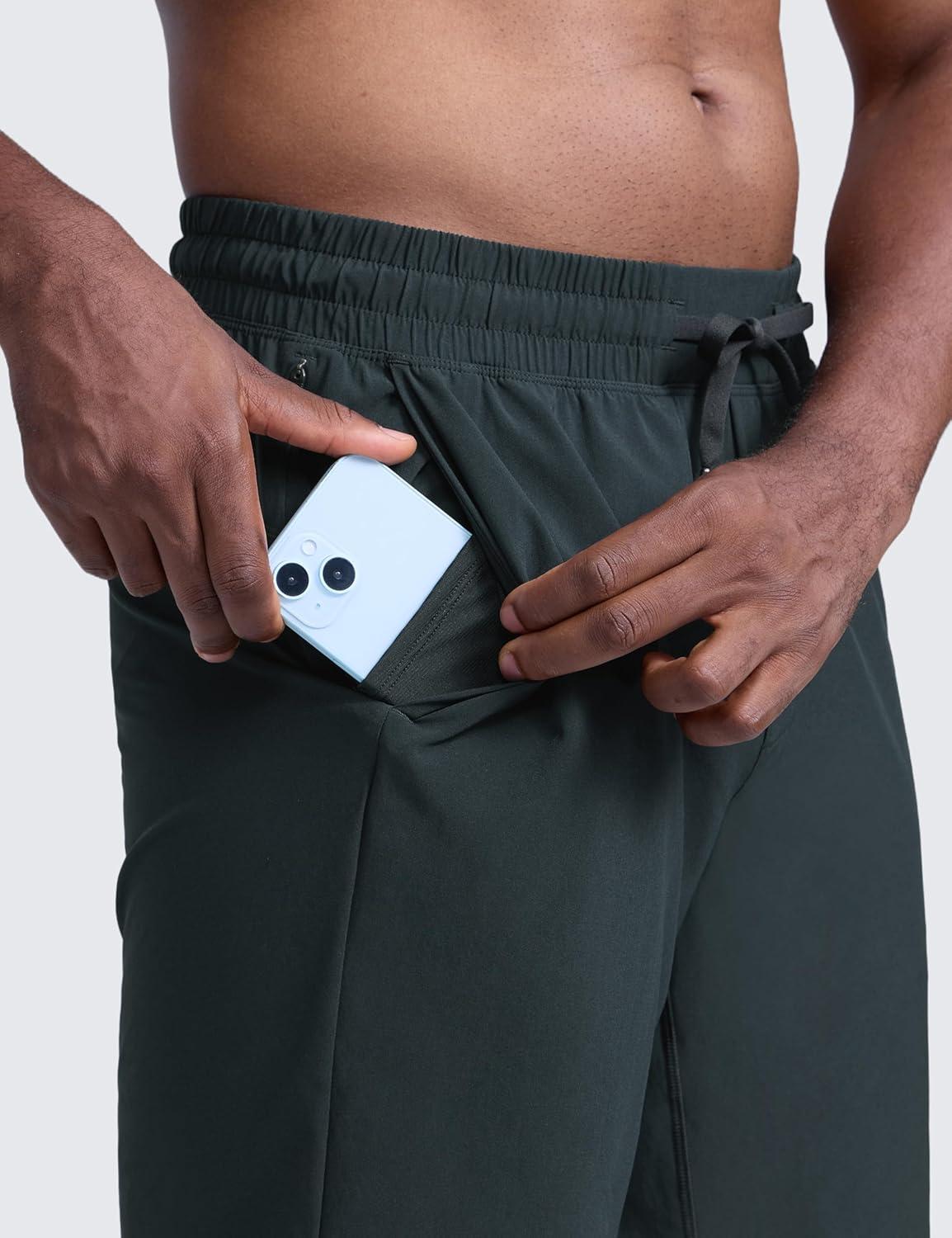 imageCRZ YOGA Mens Linerless Workout Shorts 9 Quick Dry for Running Sports Athletic Gym with PocketsMelanite