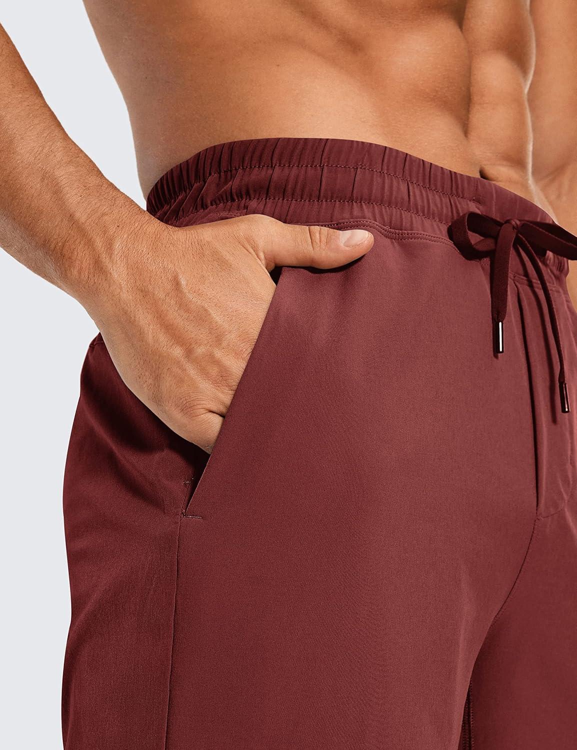 imageCRZ YOGA Mens Linerless Workout Shorts 9 Quick Dry for Running Sports Athletic Gym with PocketsSavannah