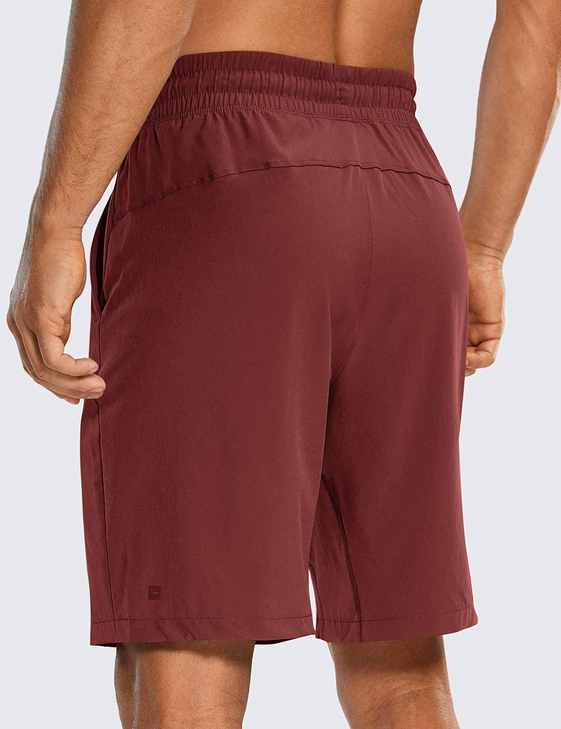 imageCRZ YOGA Mens Linerless Workout Shorts 9 Quick Dry for Running Sports Athletic Gym with PocketsSavannah