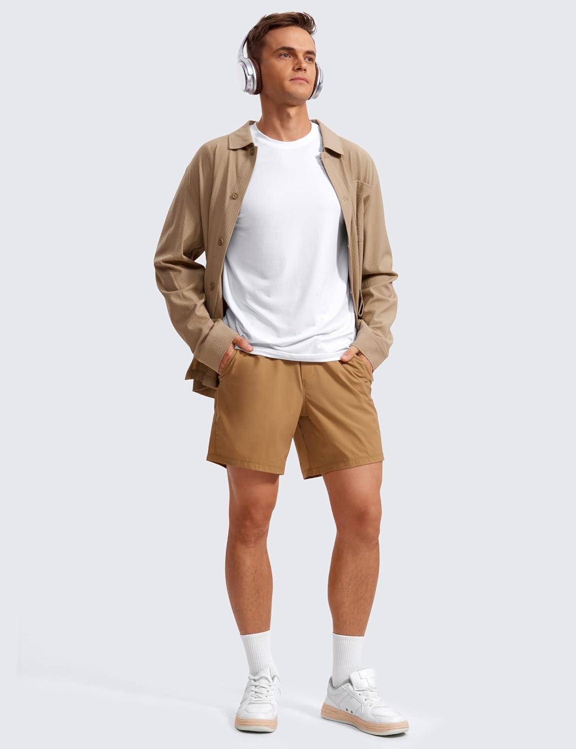 imageCRZ YOGA Mens Long Sleeve Basic Shirts Moisture Wicking Workout Tops Casual Crewneck Comfort TShirtWhite