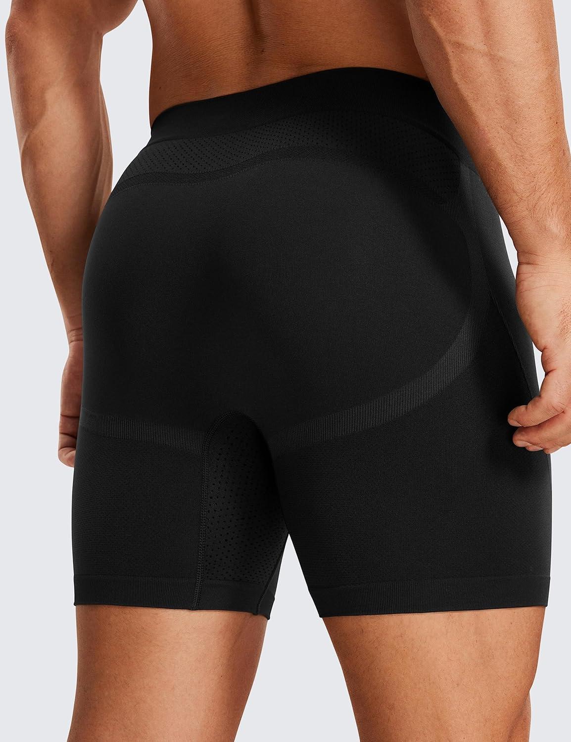 imageCRZ YOGA Mens Seamless 5quot Boxer Briefs Breathable Sports Underwear 3PackBlack