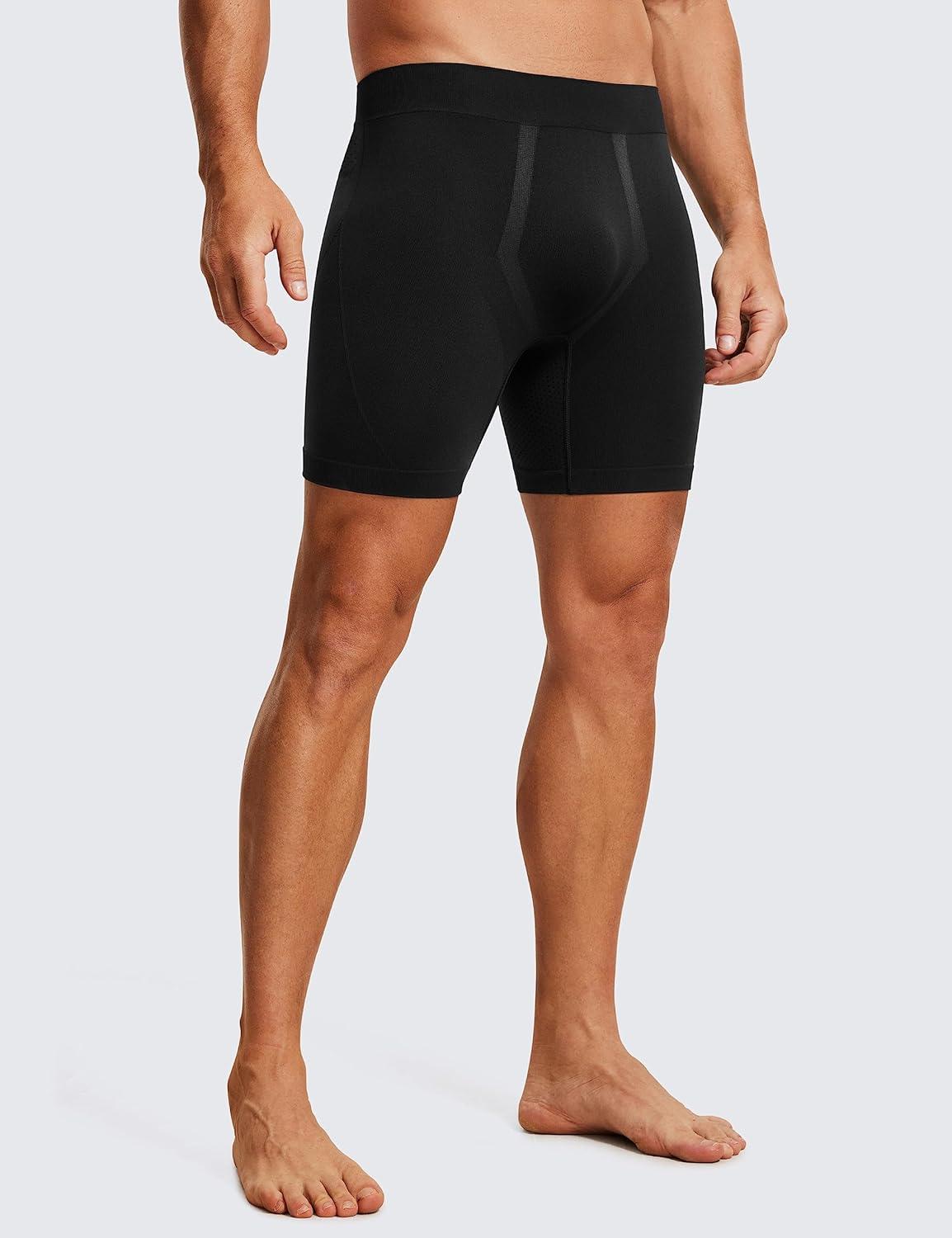 imageCRZ YOGA Mens Seamless 5quot Boxer Briefs Breathable Sports Underwear 3PackBlack