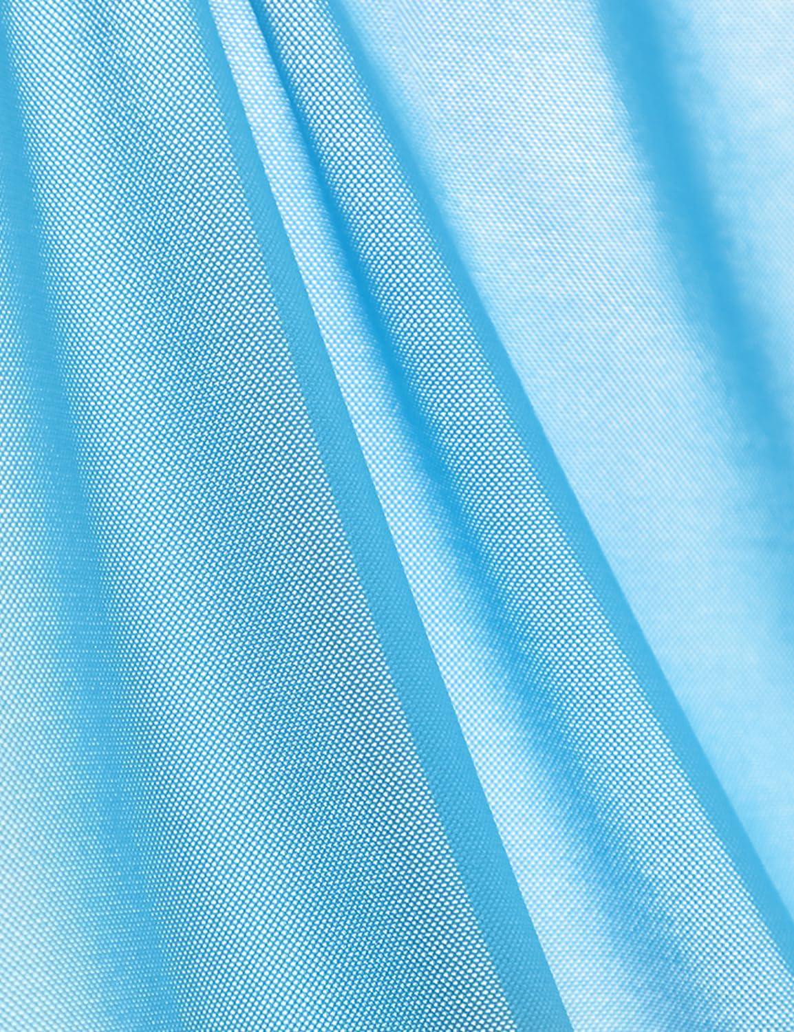 imageCRZ YOGA Mesh Pullover Crop Cover Ups for Women High Neck Long Sleeve Swimsuit Bathing Bikini Coverups TopsKayak Blue