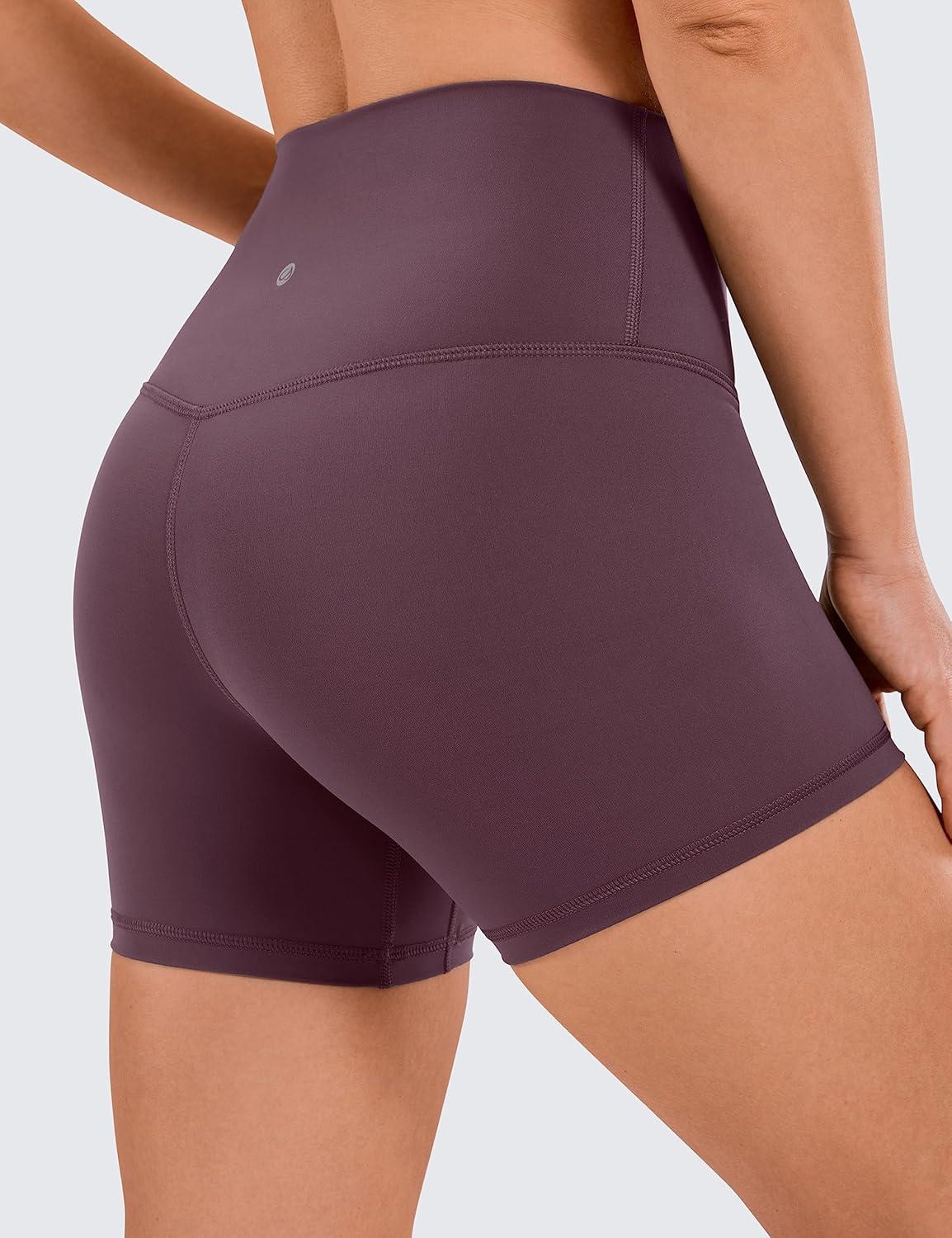 imageCRZ YOGA Naked Feeling Biker Shorts 4 High Waist Yoga Workout Running Gym Spandex WomensArctic Plum