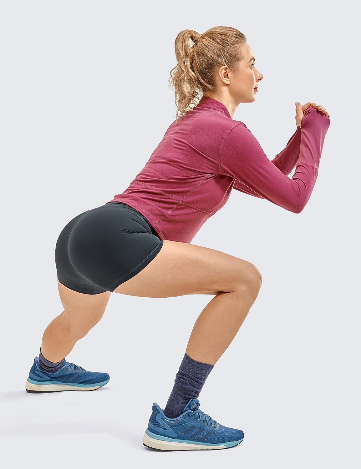 imageCRZ YOGA Naked Feeling Biker Shorts 4 High Waist Yoga Workout Running Gym Spandex WomensMelanite