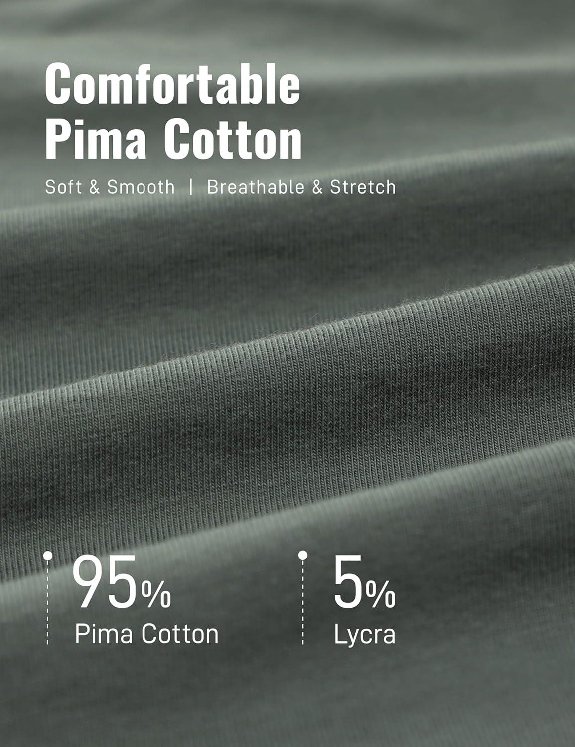 imageCRZ YOGA Pima Cotton Long Sleee Shirts for Men Casual Crewneck TShirts Breathable Workout Daily Basic Tee TopsGrey Sage