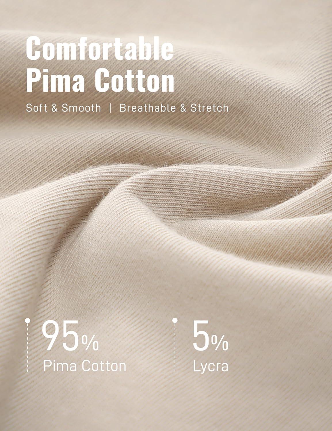 imageCRZ YOGA Pima Cotton Long Sleee Shirts for Men Casual Crewneck TShirts Breathable Workout Daily Basic Tee TopsMojave Tan