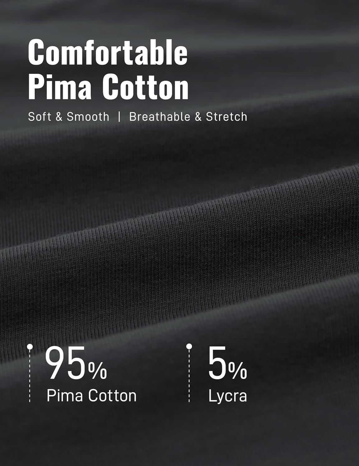imageCRZ YOGA Pima Cotton Long Sleee Shirts for Men Casual Crewneck TShirts Breathable Workout Daily Basic Tee TopsMysterious Grey
