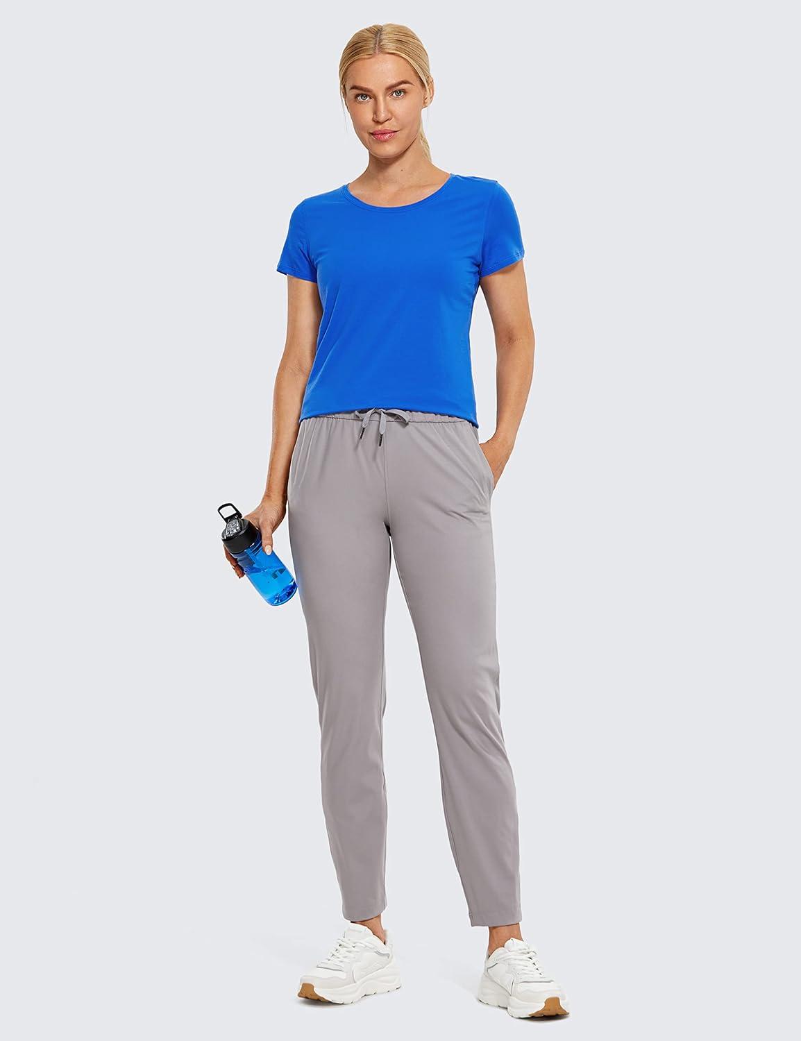 imageCRZ YOGA Pima Cotton Womens Short Sleeve Shirt Loose Casual Yoga TShirt Athletic Workout TopsStrong Blue