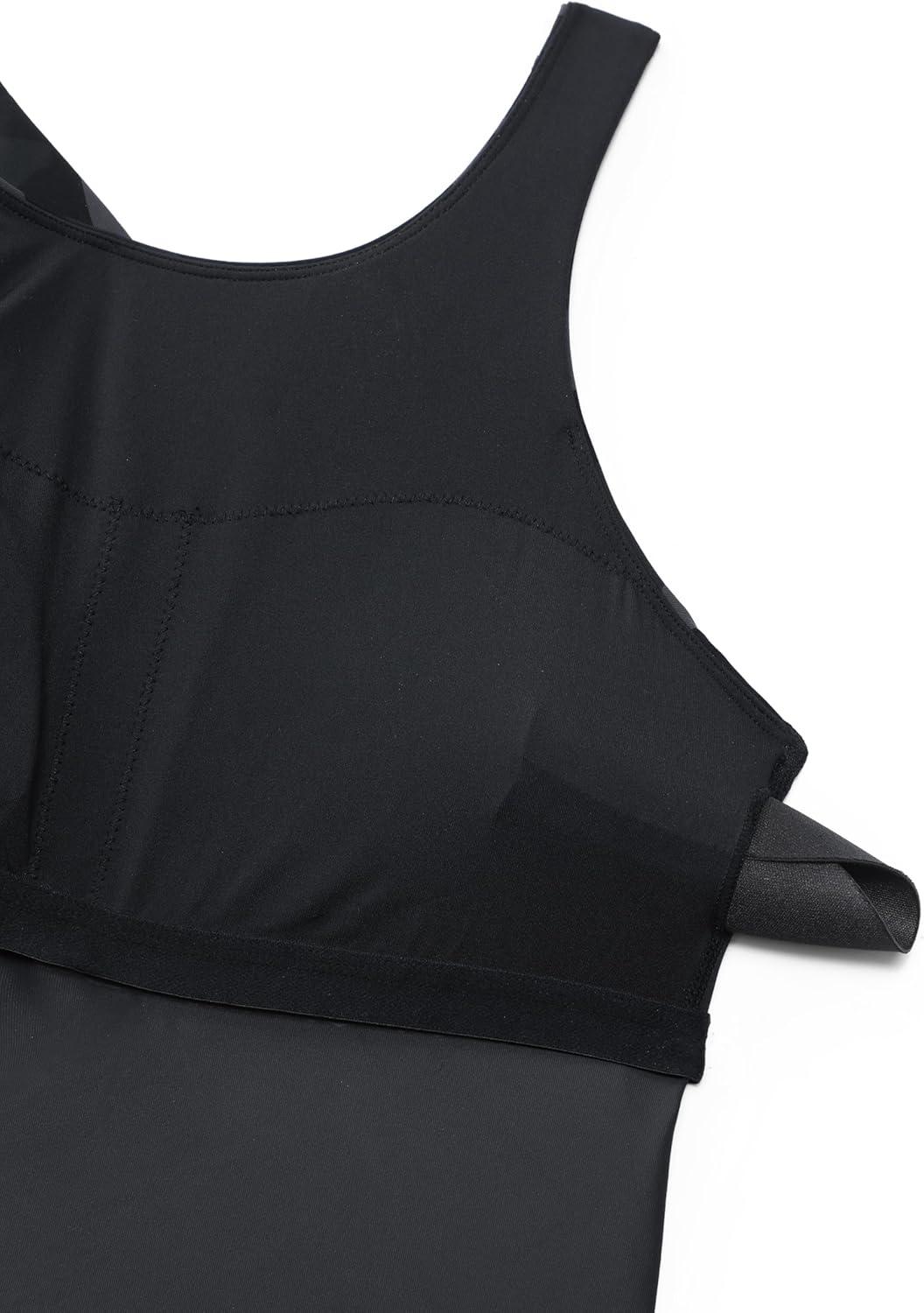 imageCRZ YOGA Racerback Tankini Tops for Women Padded High Neck Modest Swim Sports Bathing Tank OnlyJungle Camouflage Gray