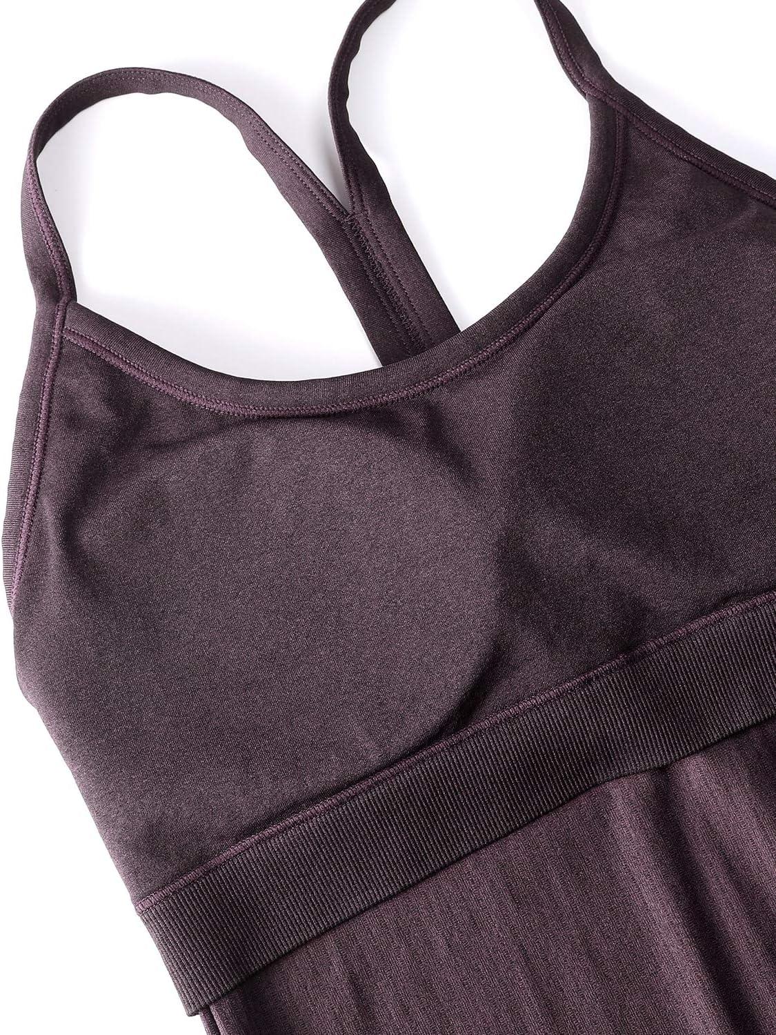 imageCRZ YOGA Seamless Workout Tank Tops for Women Racerback Athletic Camisole Sports Shirts with Built in BraArctic Plum