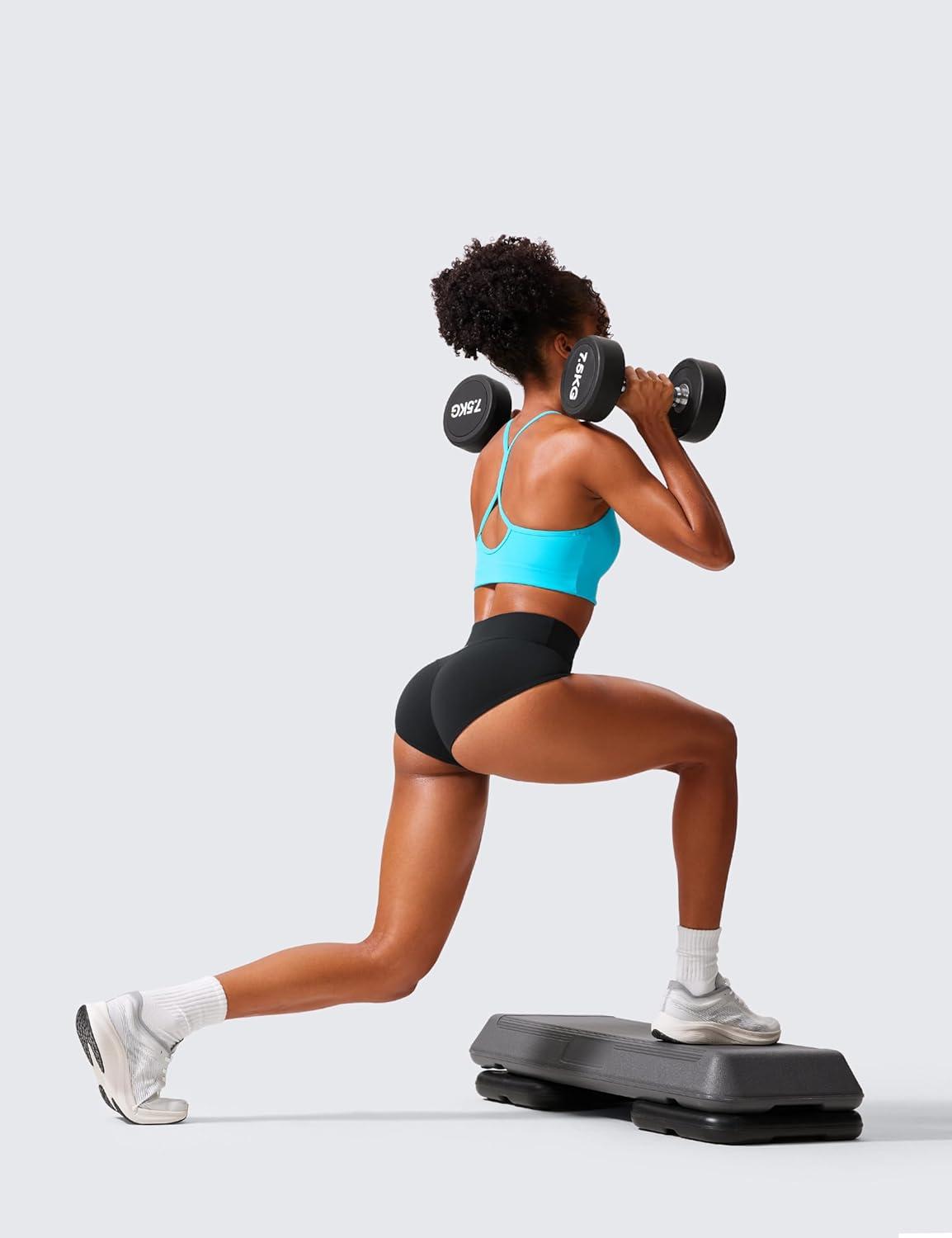 imageCRZ YOGA Secretsculpt Womens Butterlift Scrunch Butt Lifting Booty Shorts High Waisted Yoga Workout Dance Gym AthleticBlack