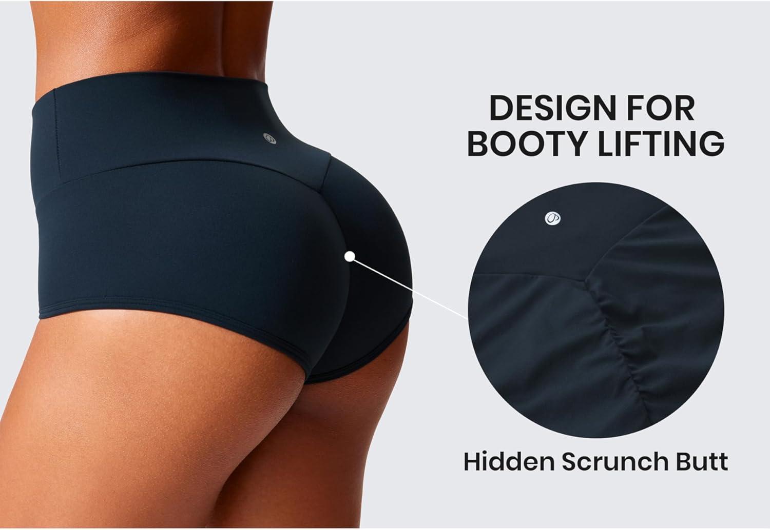 imageCRZ YOGA Secretsculpt Womens Butterlift Scrunch Butt Lifting Booty Shorts High Waisted Yoga Workout Dance Gym AthleticTrue Navy