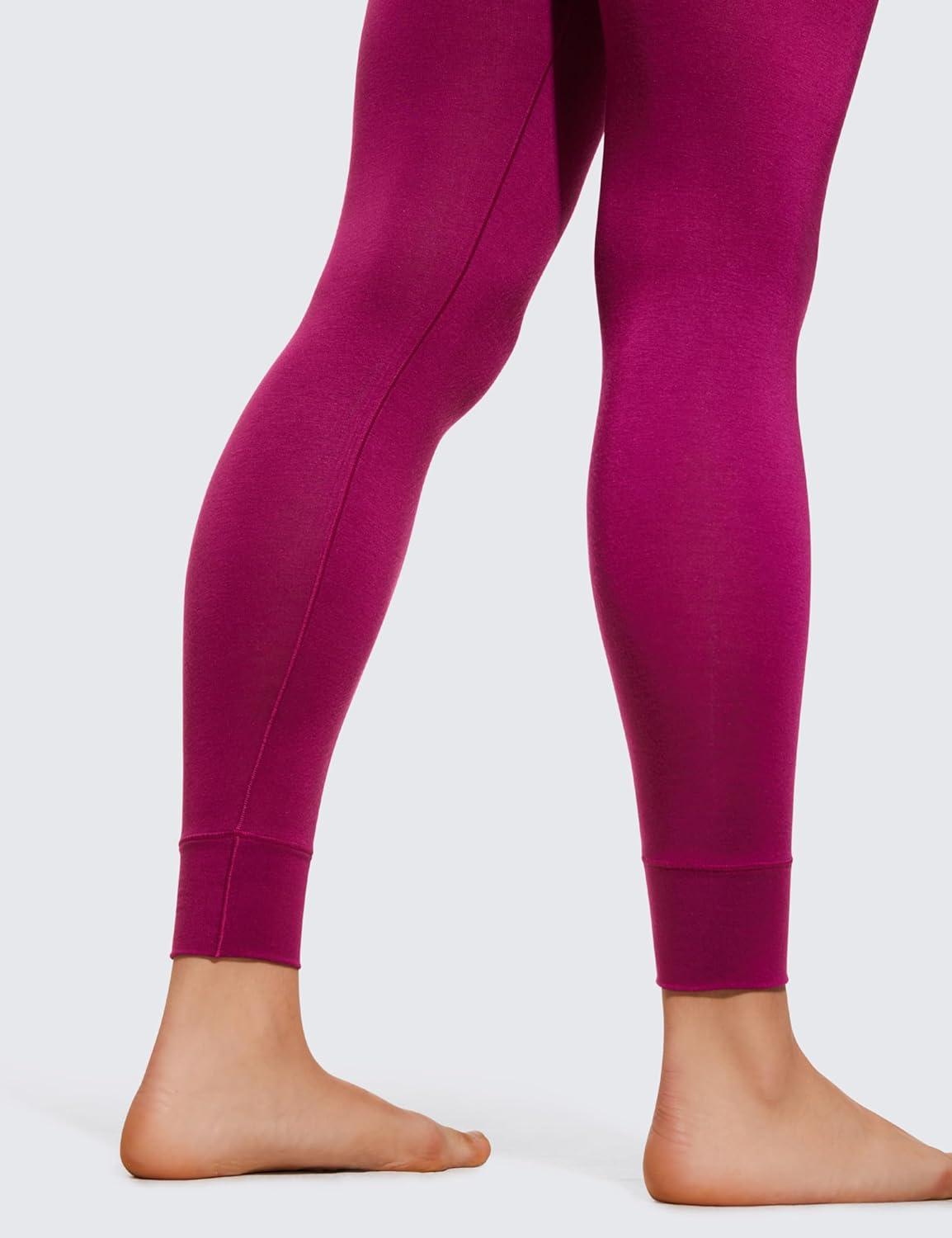 imageCRZ YOGA Soft Thermal Underwear Sets for Women Lightweight Long Johns Base Layer Pajamas Warm Top BottomMagenta Purple 2