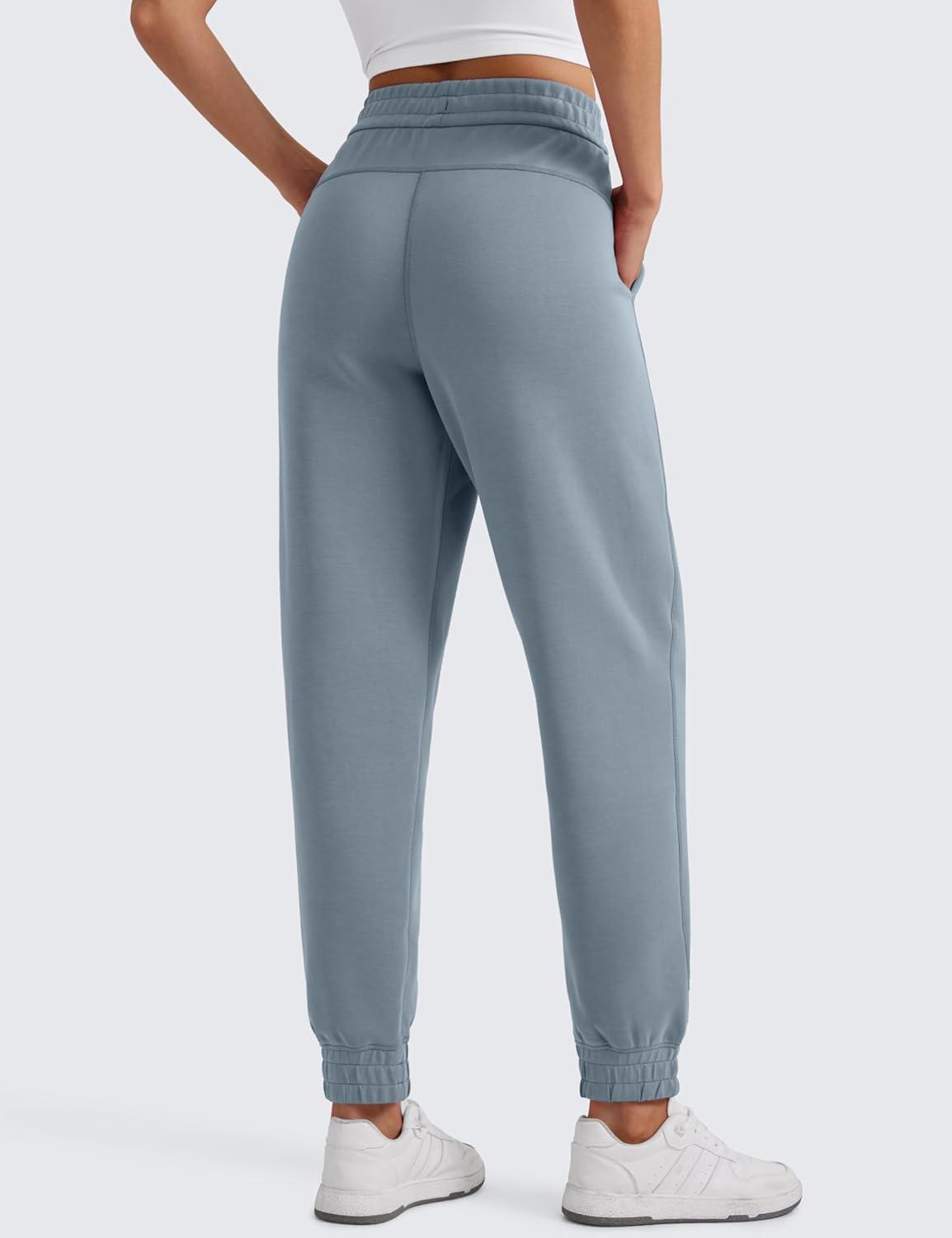 imageCRZ YOGA SoftAura Sweatpants Women Modal Joggers High Waisted Lounge Travel Casual Sweat Pants with Pockets Cinch BottomBelgian Blue