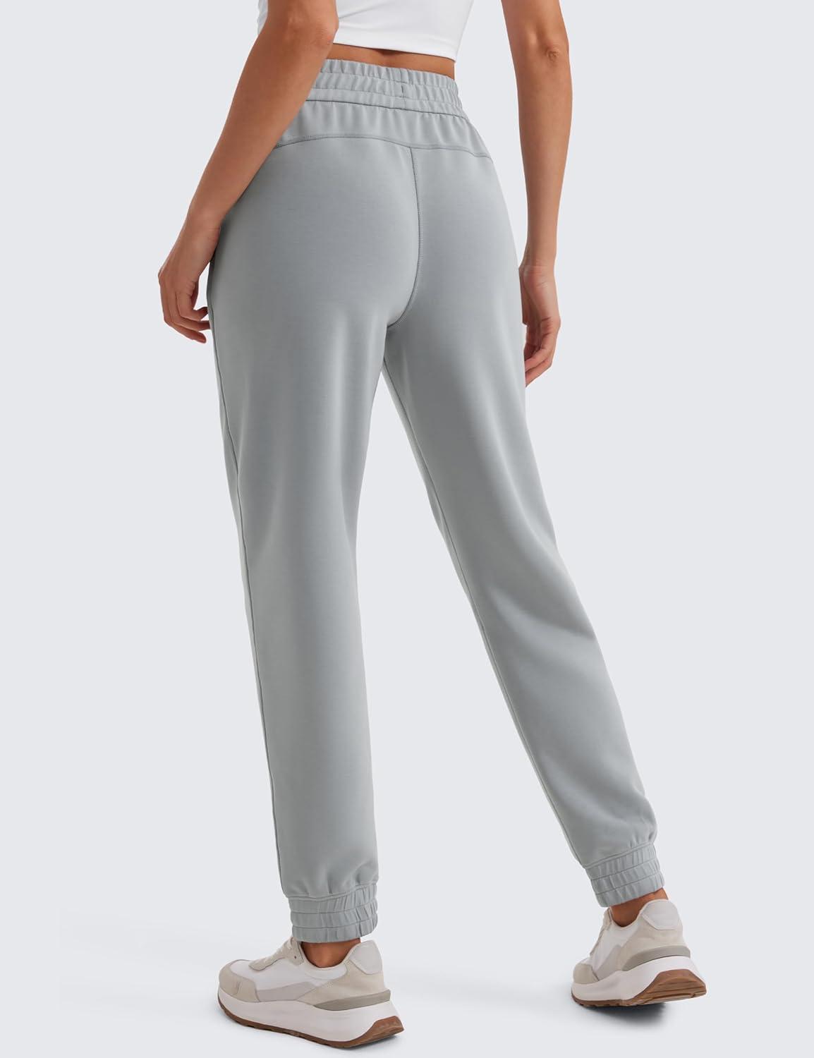 imageCRZ YOGA SoftAura Sweatpants Women Modal Joggers High Waisted Lounge Travel Casual Sweat Pants with Pockets Cinch BottomRhino Grey