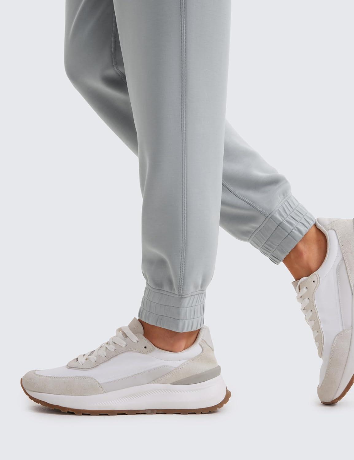 imageCRZ YOGA SoftAura Sweatpants Women Modal Joggers High Waisted Lounge Travel Casual Sweat Pants with Pockets Cinch BottomRhino Grey