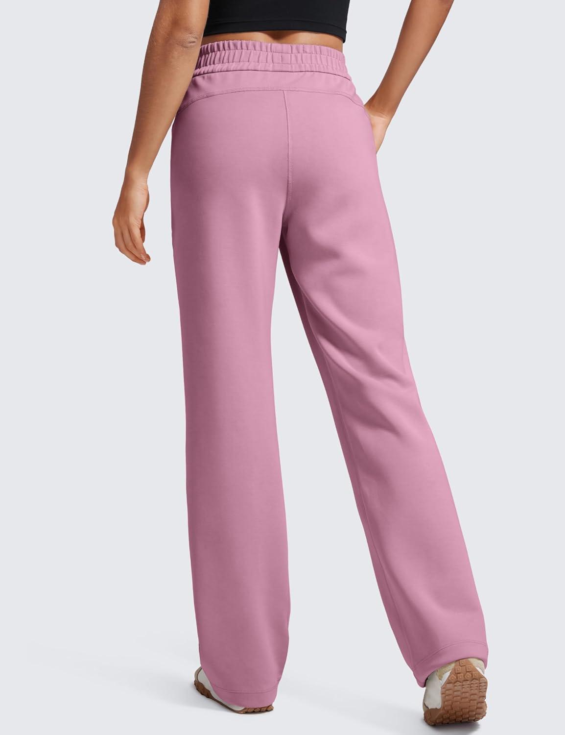 imageCRZ YOGA SoftAura Wide Leg Casual Sweatpants Women 29quot31quot Modal Lounge Travel Casual Pants with PocketsVelvet Dust