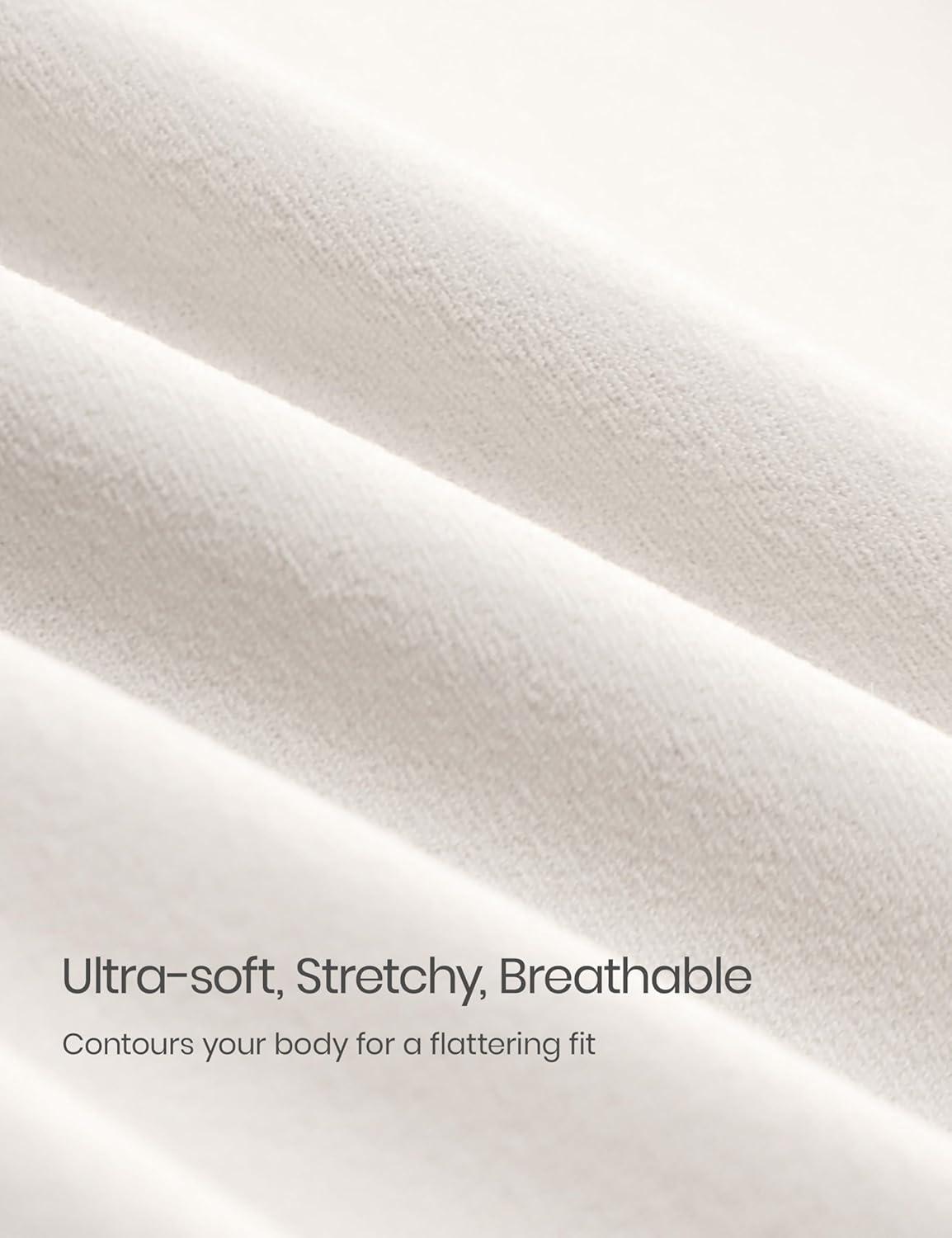 imageCRZ YOGA Softembrace Crewneck Long Sleeve Shirts for Women Casual Going Out Tops Soft Basic Fitted Tight Fall TShirtsMilky White