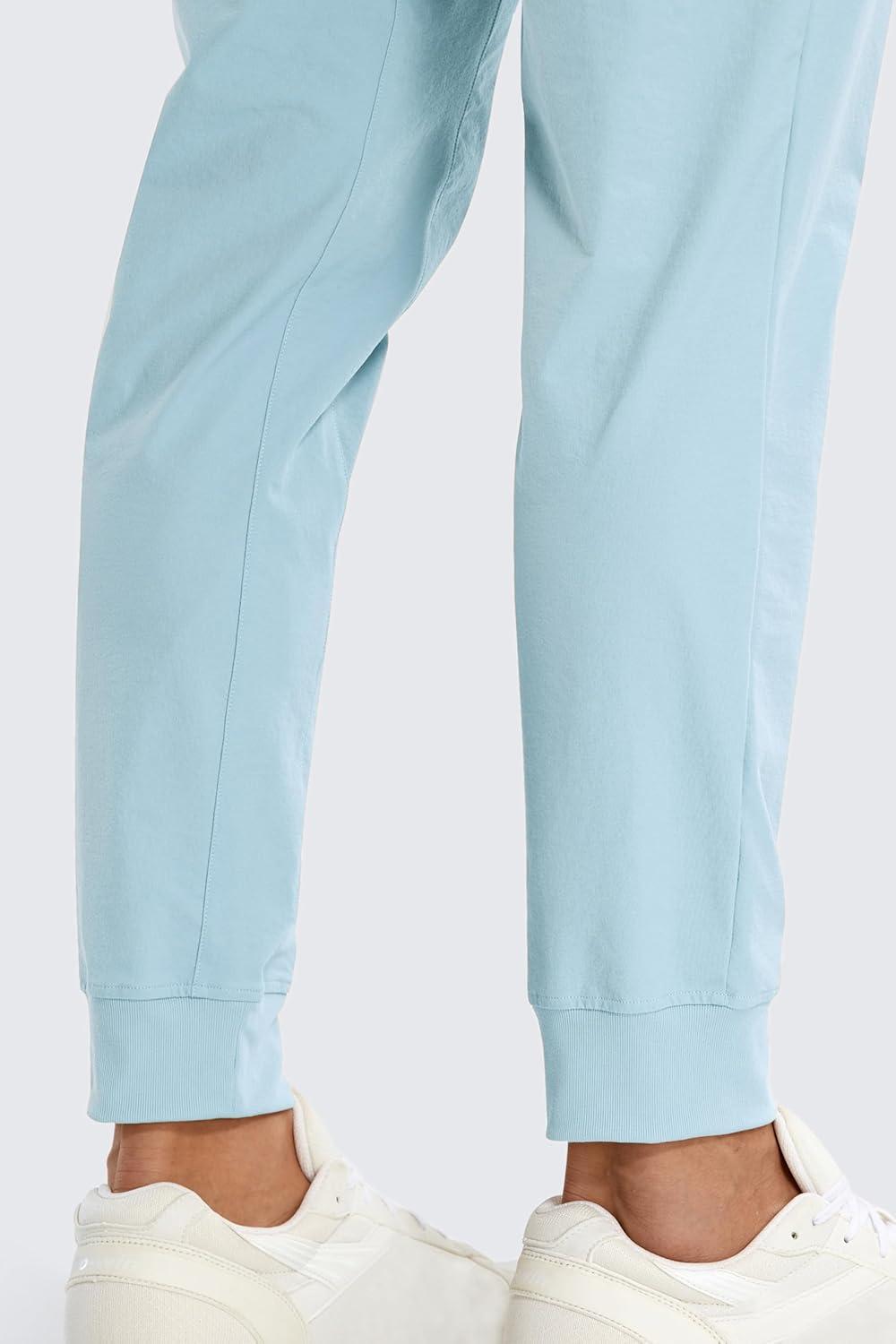 imageCRZ YOGA Stretch Workout Joggers for Men 29quot31quot Lightweight Water Resistant Outdoor Workout Pants with Zip PocketsChambray Blue