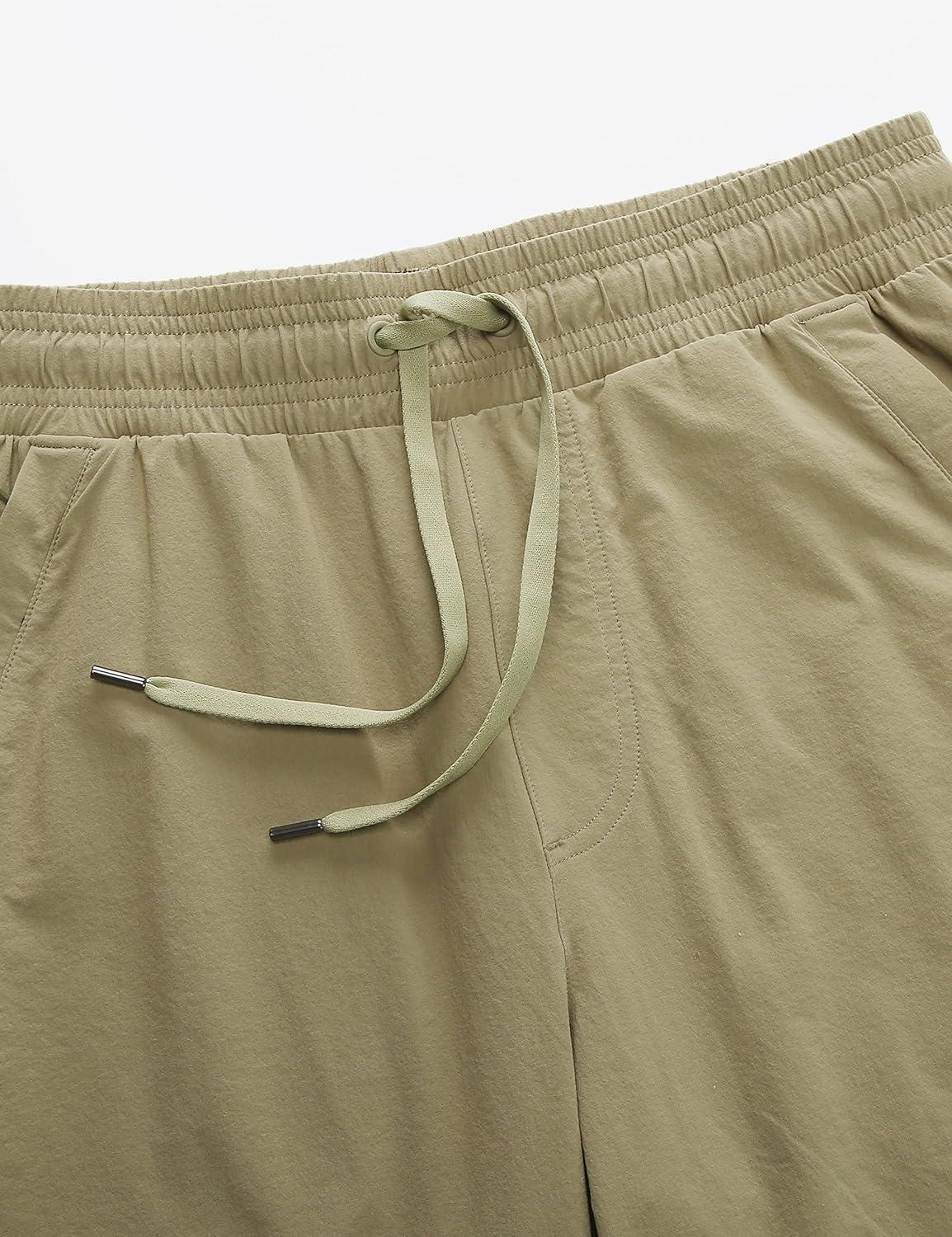 imageCRZ YOGA Stretch Workout Joggers for Men 29quot31quot Lightweight Water Resistant Outdoor Workout Pants with Zip PocketsMoss Green