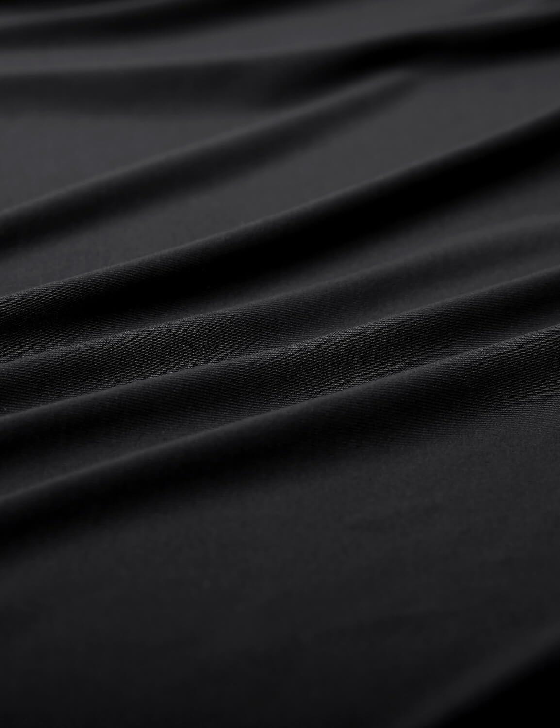 imageCRZ YOGA V Shaped Longline Bikini Tops for Women Padded Cropped Adjustable Spaghetti Straps Swimsuit Athletic Bathing SuitBlack