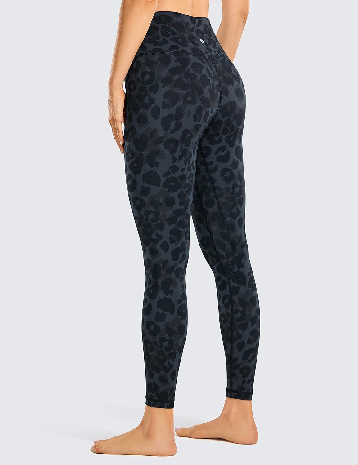 imageCRZ YOGA Women Naked Feeling Yoga Pants 25 Inches 78 High Waisted Workout LeggingsCharcoal Snow Leopard