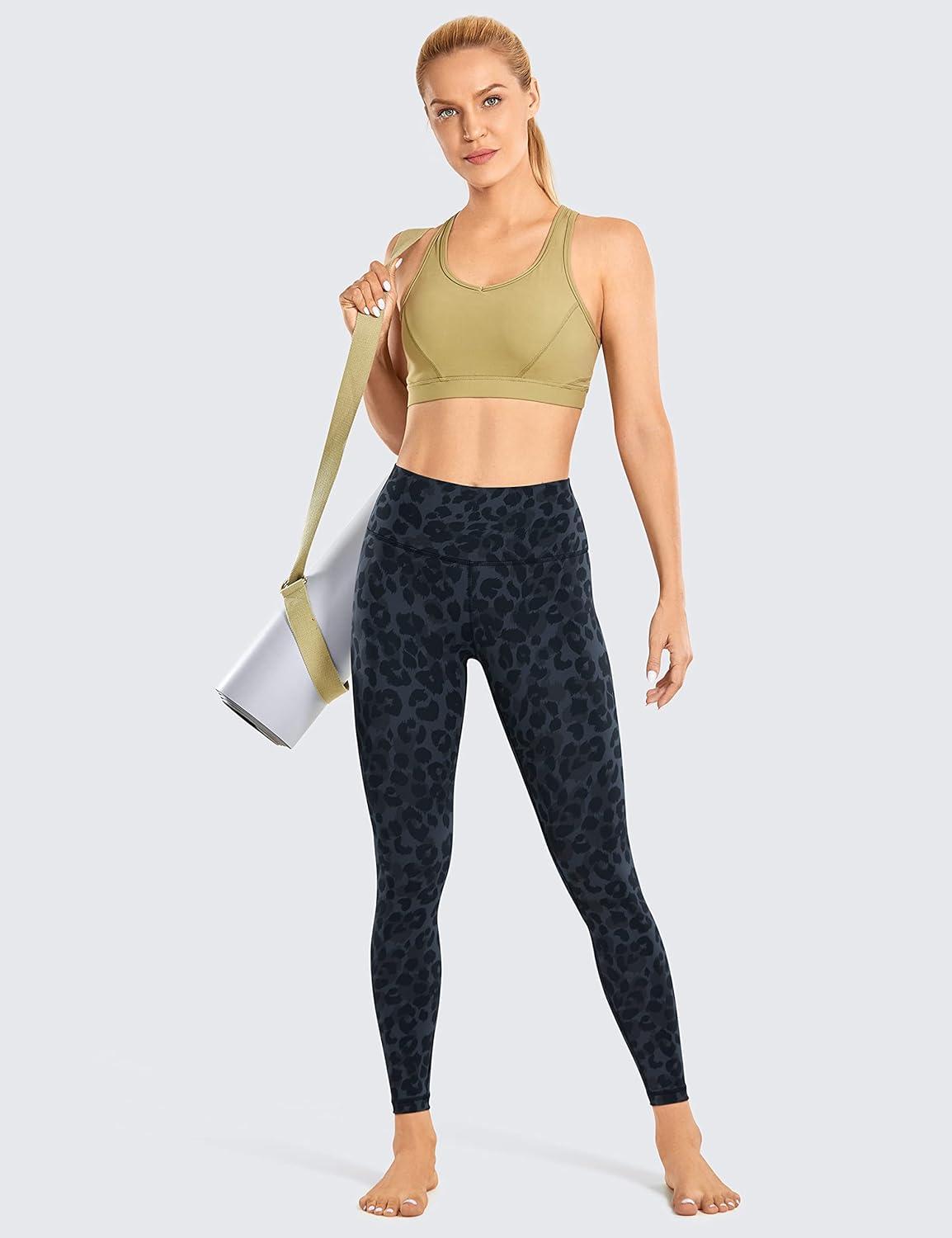 imageCRZ YOGA Women Naked Feeling Yoga Pants 25 Inches 78 High Waisted Workout LeggingsCharcoal Snow Leopard