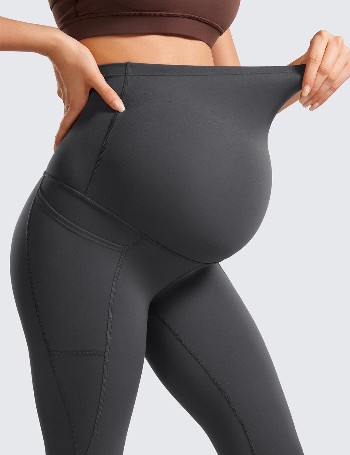 imageCRZ YOGA Womens Butterluxe Maternity Leggings with Pockets Over The Belly 25quot Workout Active Yoga Pregnancy Pants SoftMysterious Grey