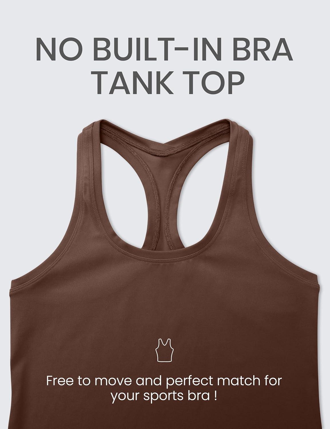 imageCRZ YOGA Womens Butterluxe Yoga Workout Tank Tops Racerback Sleeveless Camisole Athletic Gym ShirtsCoffee Brown