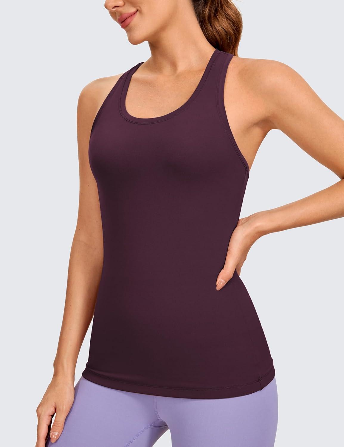 imageCRZ YOGA Womens Butterluxe Yoga Workout Tank Tops Racerback Sleeveless Camisole Athletic Gym ShirtsDeep Purple